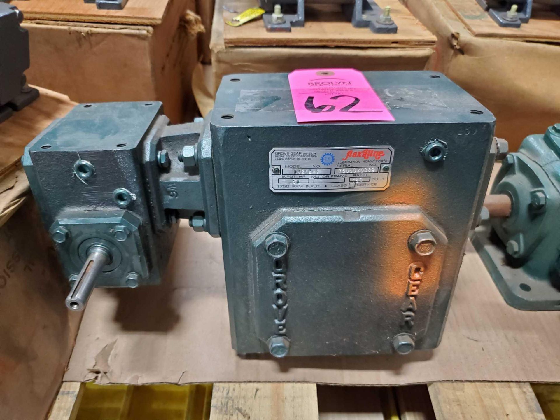 Grove Gear Flexaline gearbox worm gear speed reducer model D1262-1, ratio 150:1. new in box.