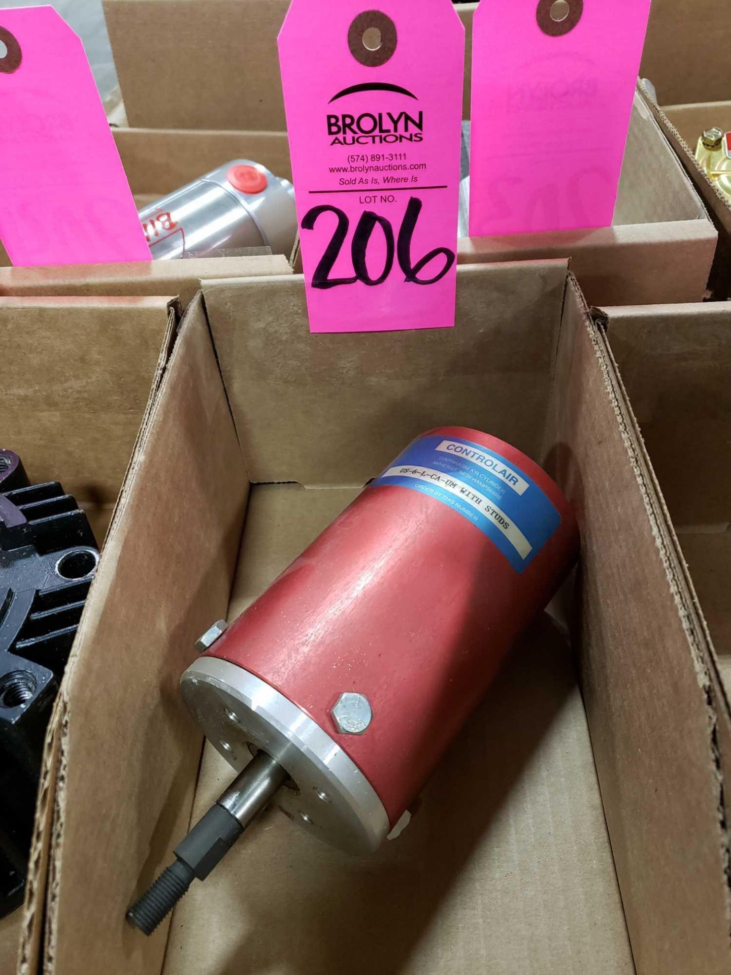 Controlair diaphragm air cylinder. Model US-6-L-CA-UM. New as pictured.