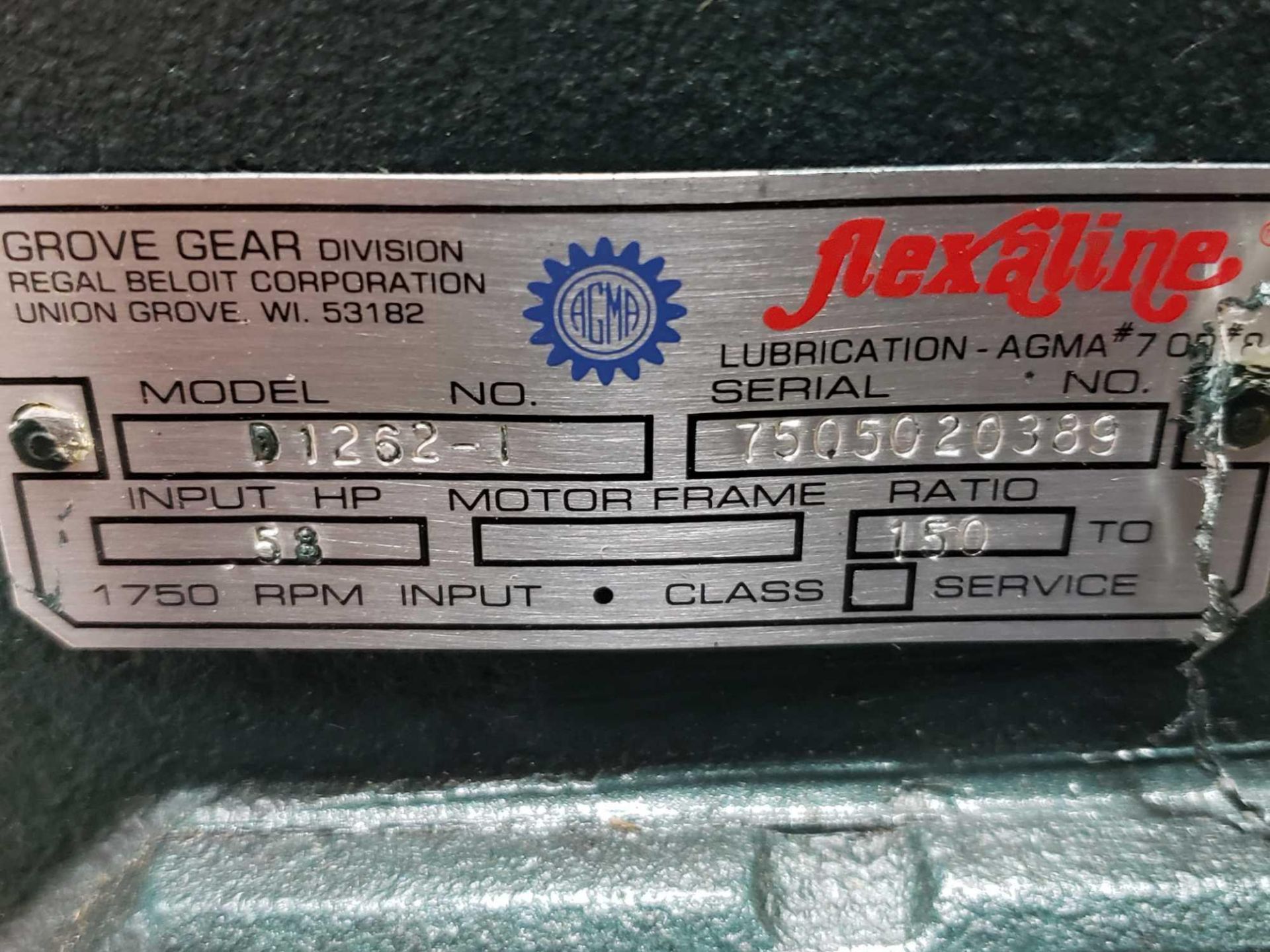 Grove Gear Flexaline gearbox worm gear speed reducer model D1262-1, ratio 150:1. new in box. - Image 3 of 4