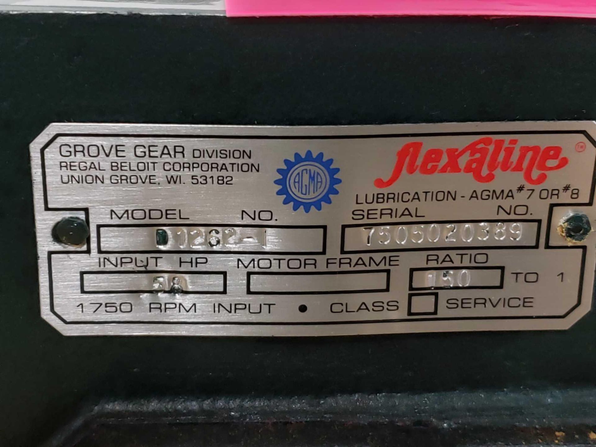 Grove Gear Flexaline gearbox worm gear speed reducer model D1262-1, ratio 150:1. new in box. - Image 2 of 2