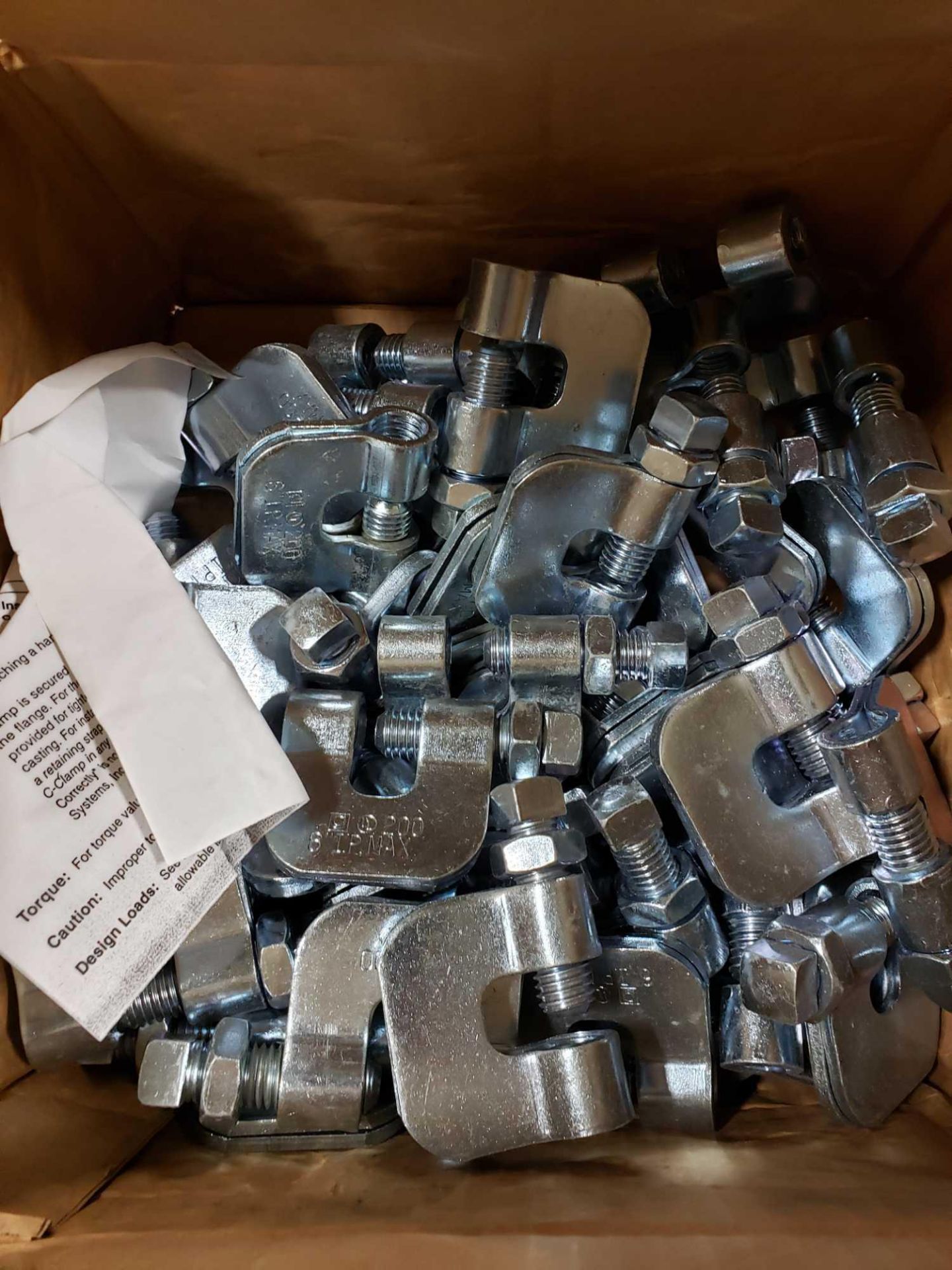 Qty 80 (approx) B-line C-clamp with locknut. Model B351L-5/8. New in bulk box. - Image 4 of 5