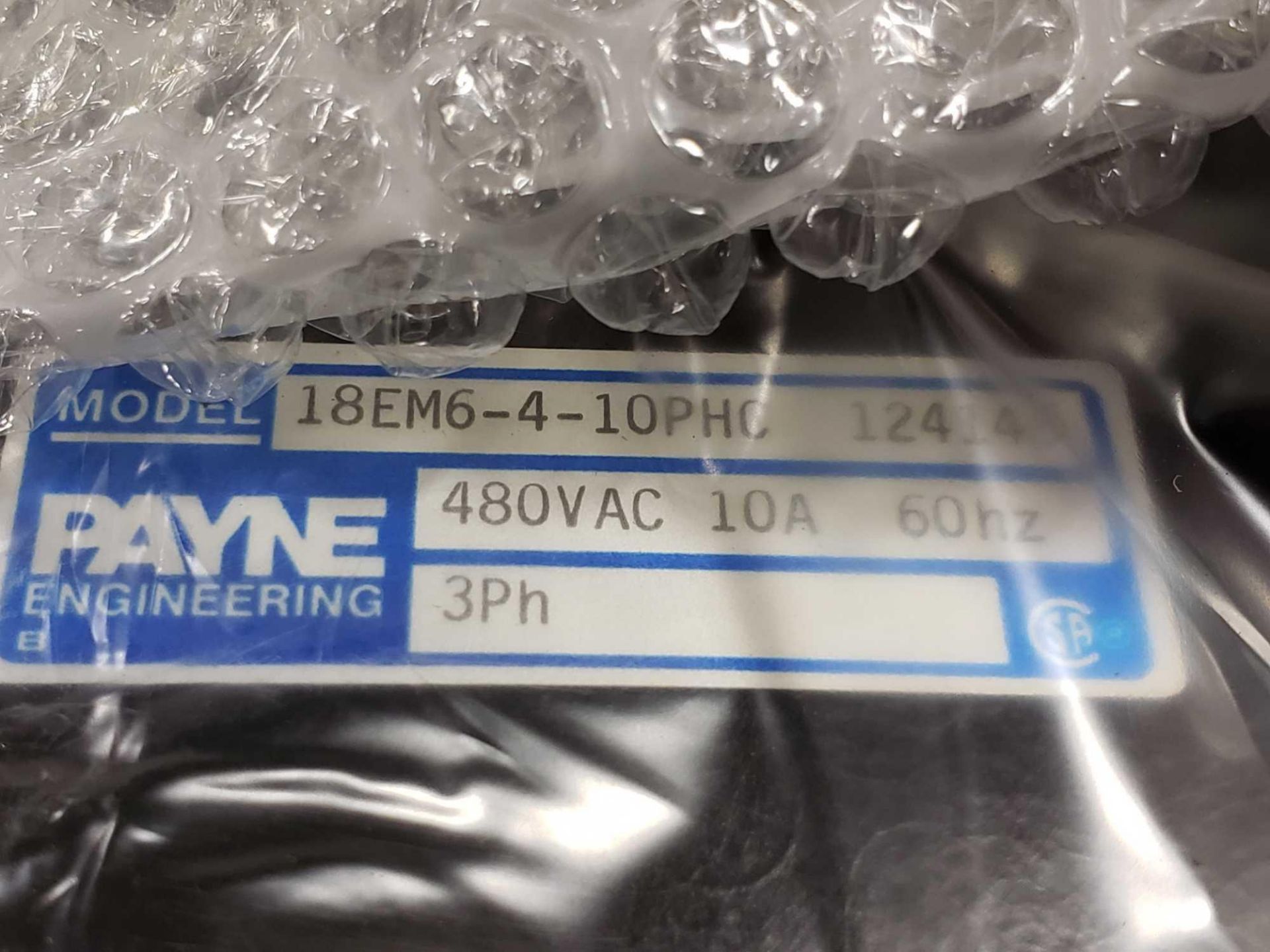 Payne Engineering power control model 18EM6-4-10PHC. 3 phase 480vac, 10amp, 60hz. New in plastic. - Image 2 of 2