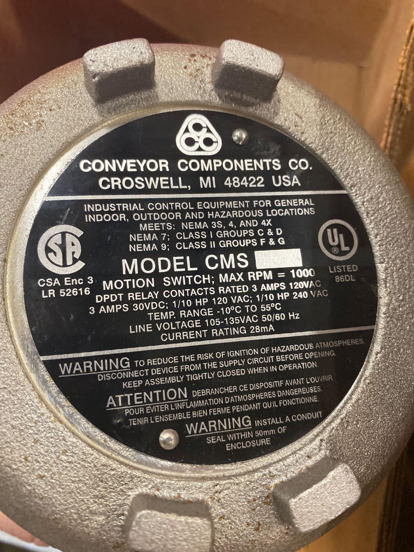 Conveyor Components model CMS controller. New with minor shelf wear. - Image 3 of 3