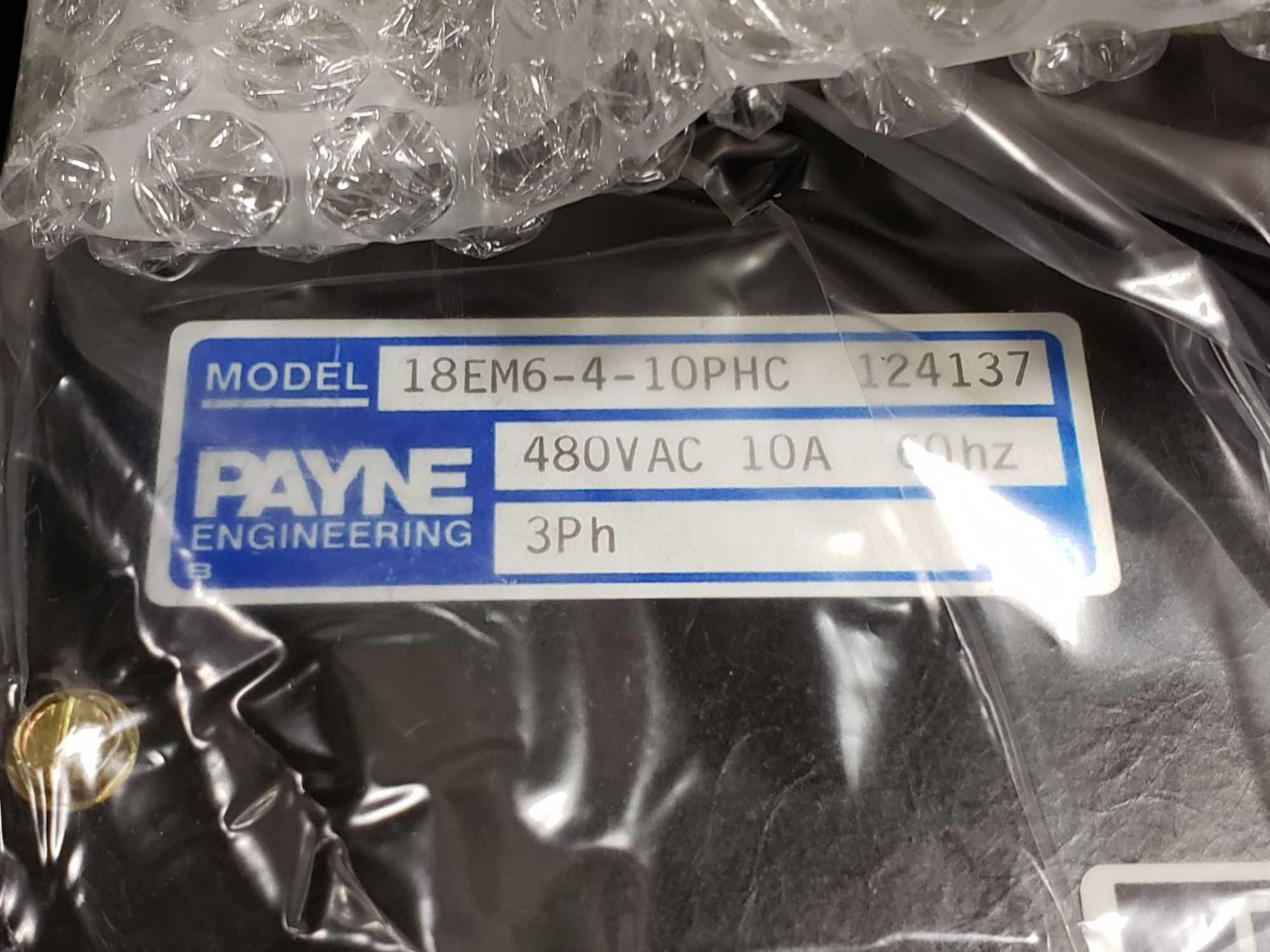 Payne Engineering power control model 18EM6-4-10PHC. 3 phase 480vac, 10amp, 60hz. New in plastic. - Image 2 of 2