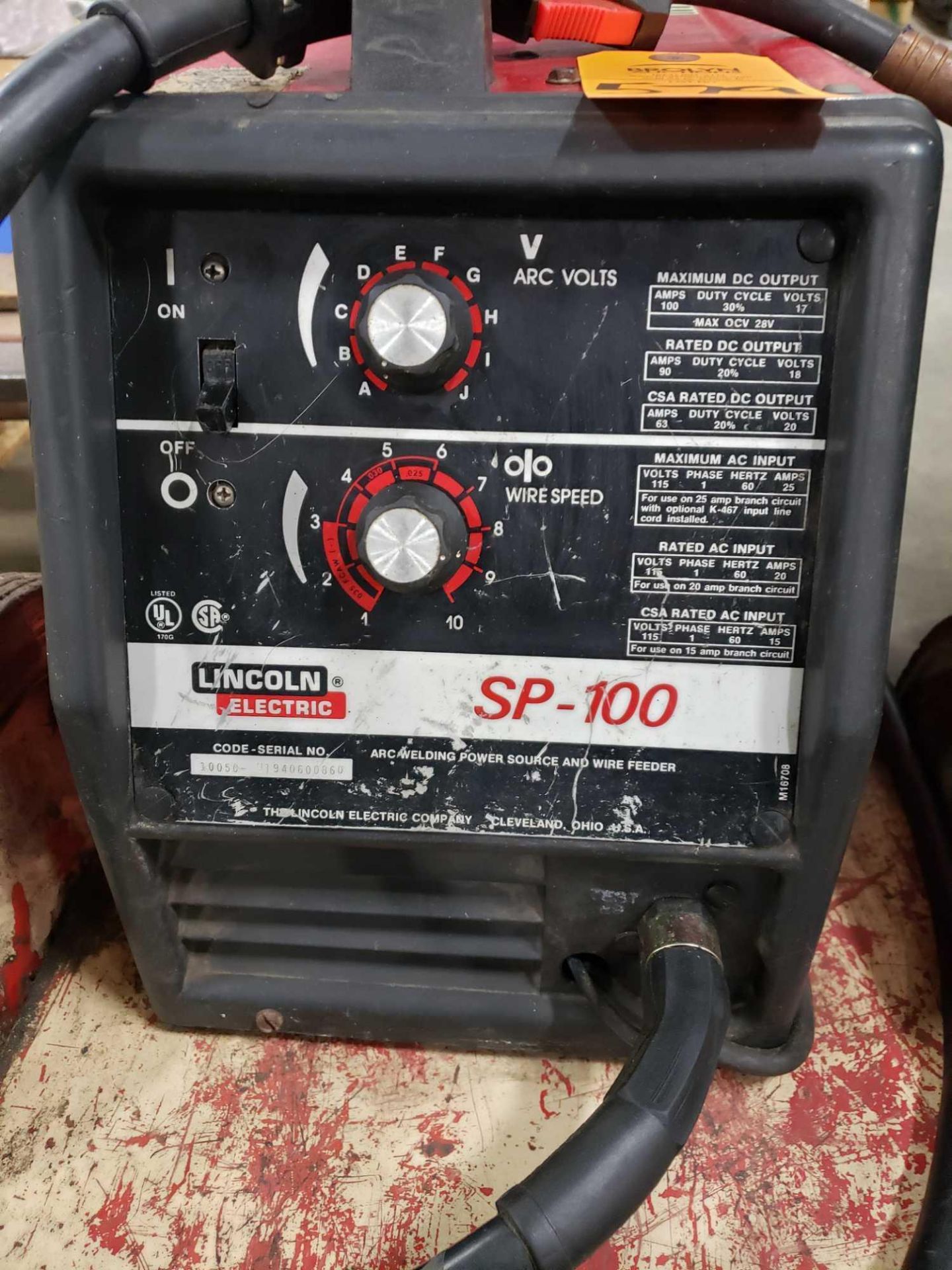 Lincoln electric welder. Model SP-100. Single phase 115v. Includes cart ...