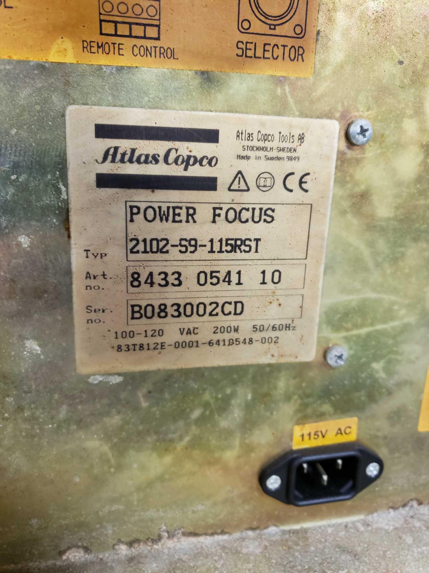 Atlas Copco Power Focus controller. Type 2102-59-115RST. - Image 2 of 3