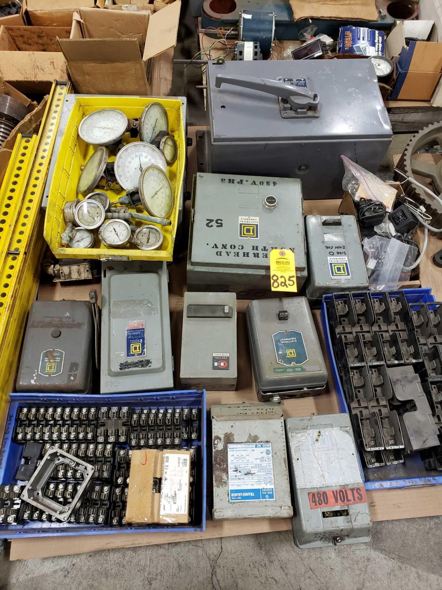 Pallet of assorted parts and equipment.