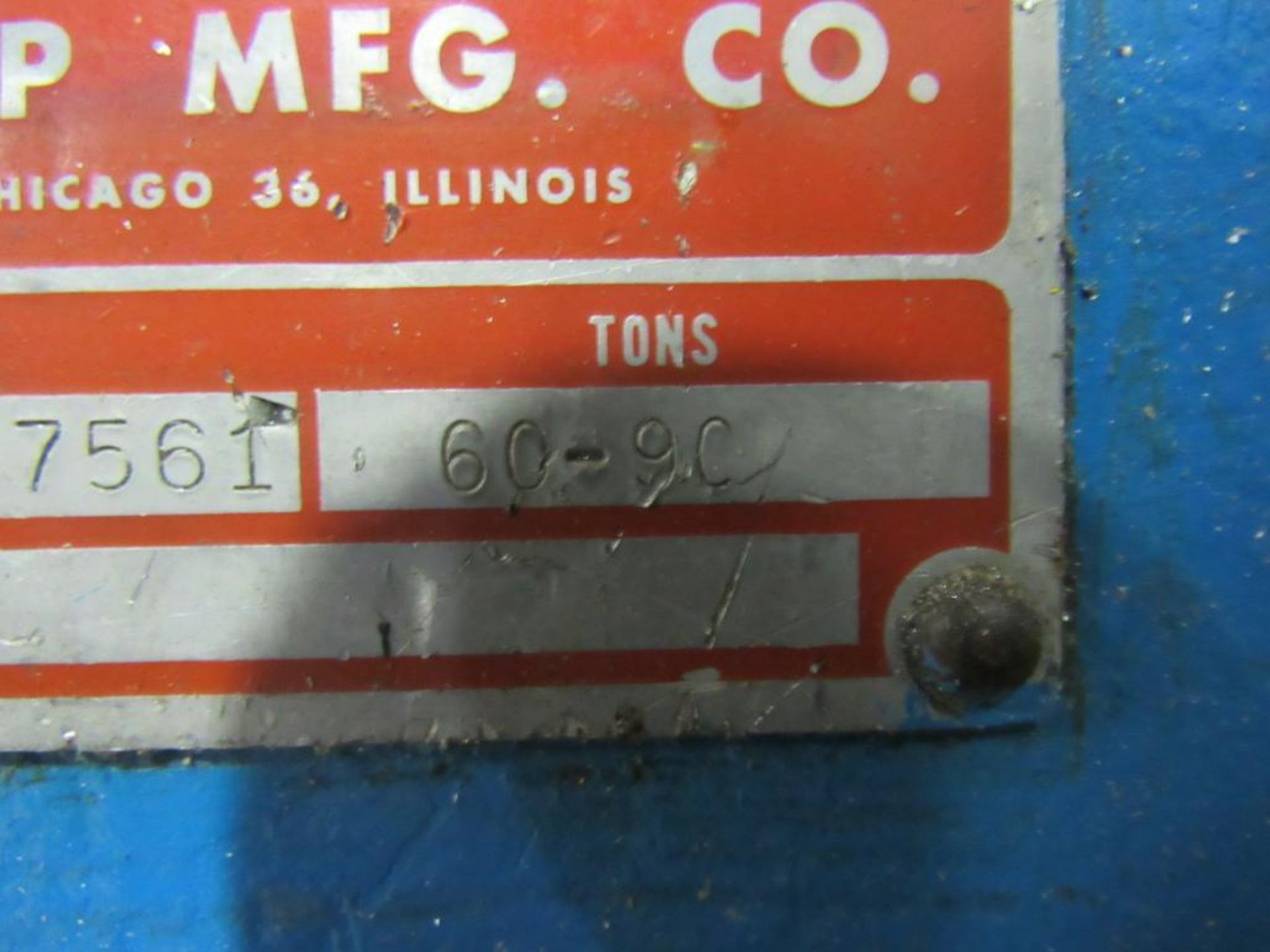 60-90 ton 12' Chicago Dreis and Krump model 1012-L Press Brake. Serial number L-17561. - Image 12 of 15