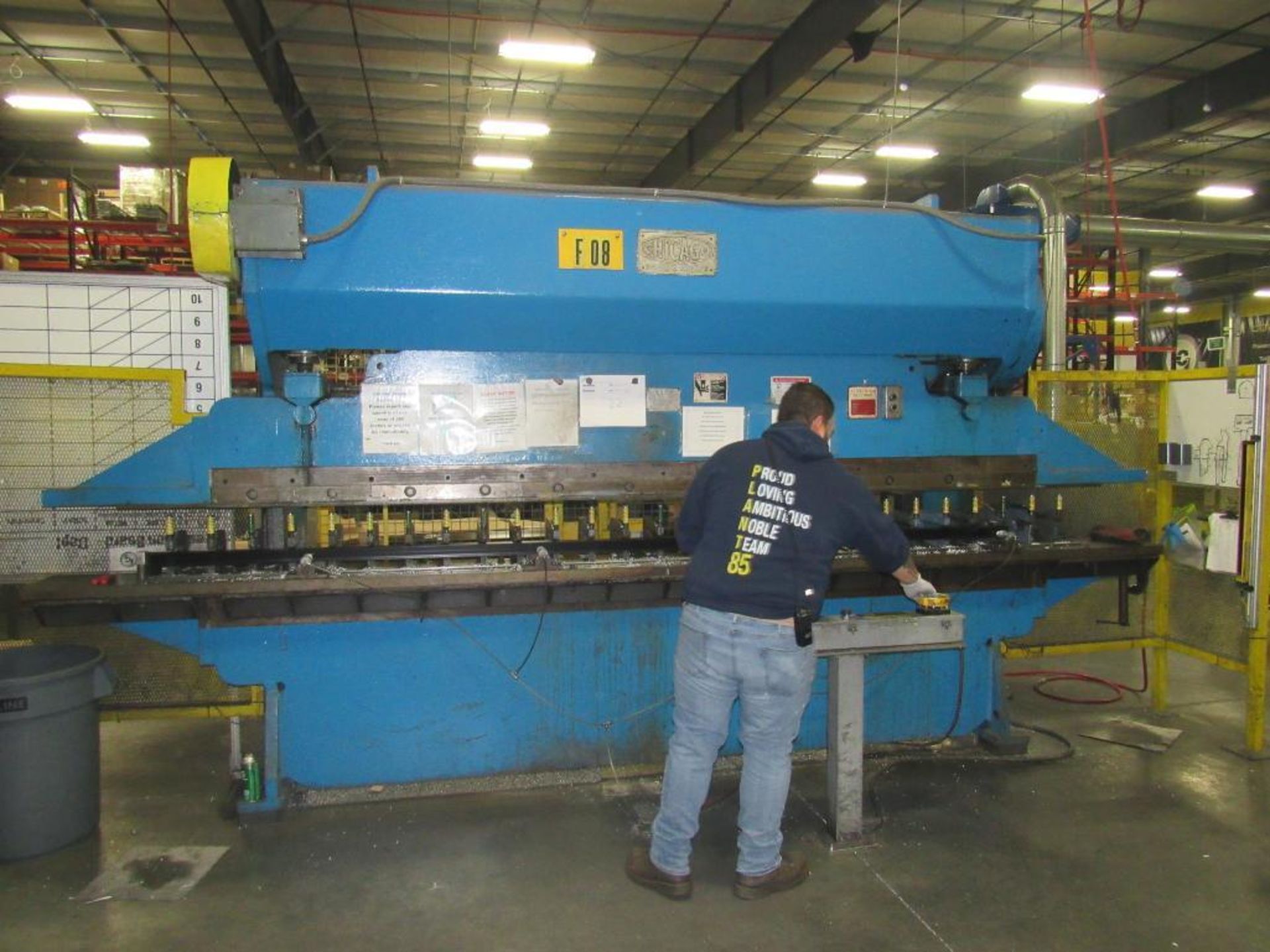 60-90 ton 12' Chicago Dreis and Krump model 1012-L Press Brake. Serial number L-17561.