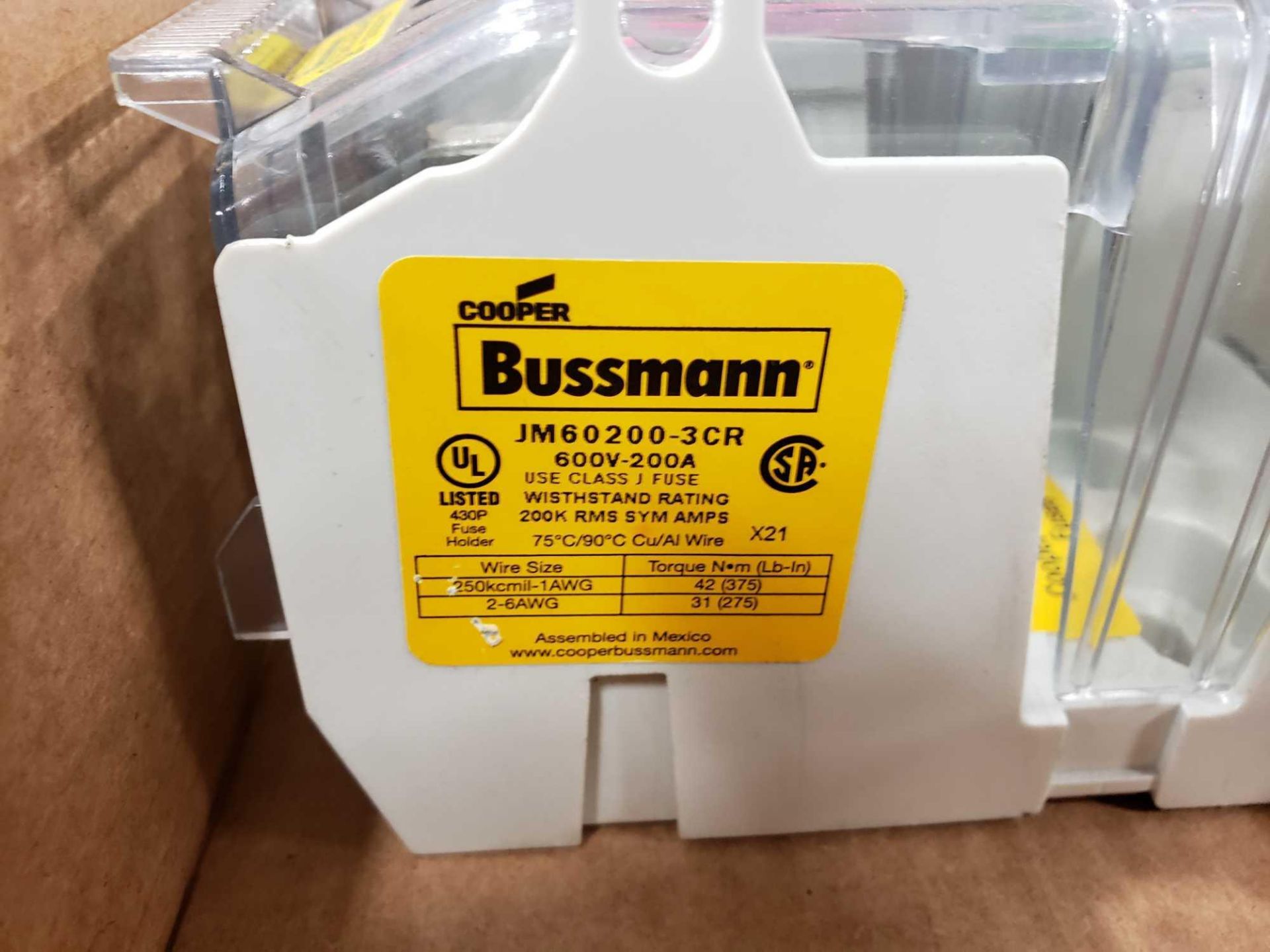 Bussman fuse holder catalog JM60200-3CR. New as pictured. - Image 2 of 3