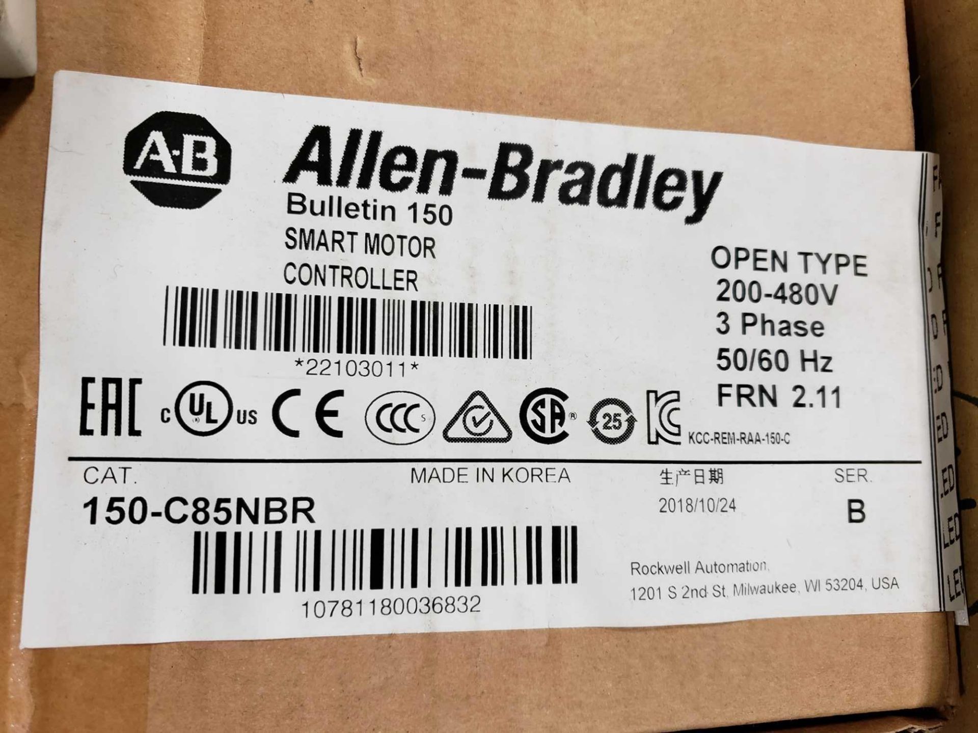 Allen Bradley smart controller catalog 150-C85NBR. New in box. - Image 3 of 3