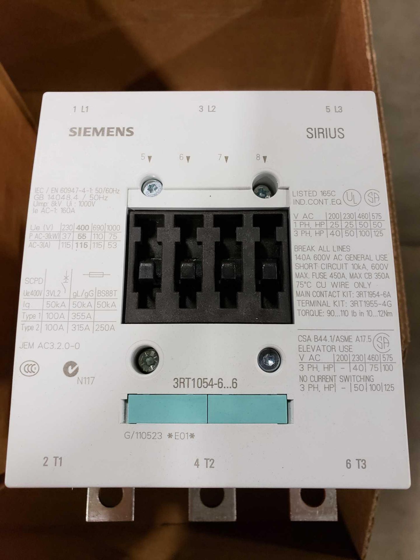 Siemens contactor model 3RT1054-6AB36. New in box. - Image 3 of 4