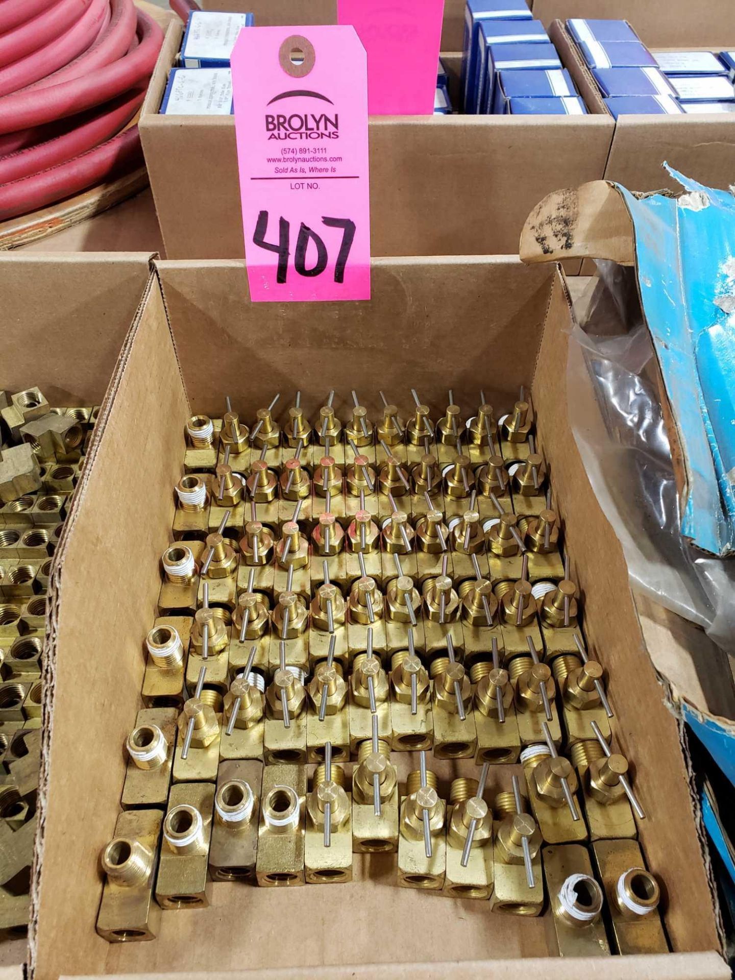 Lot of assorted brass valves. New as pictured.