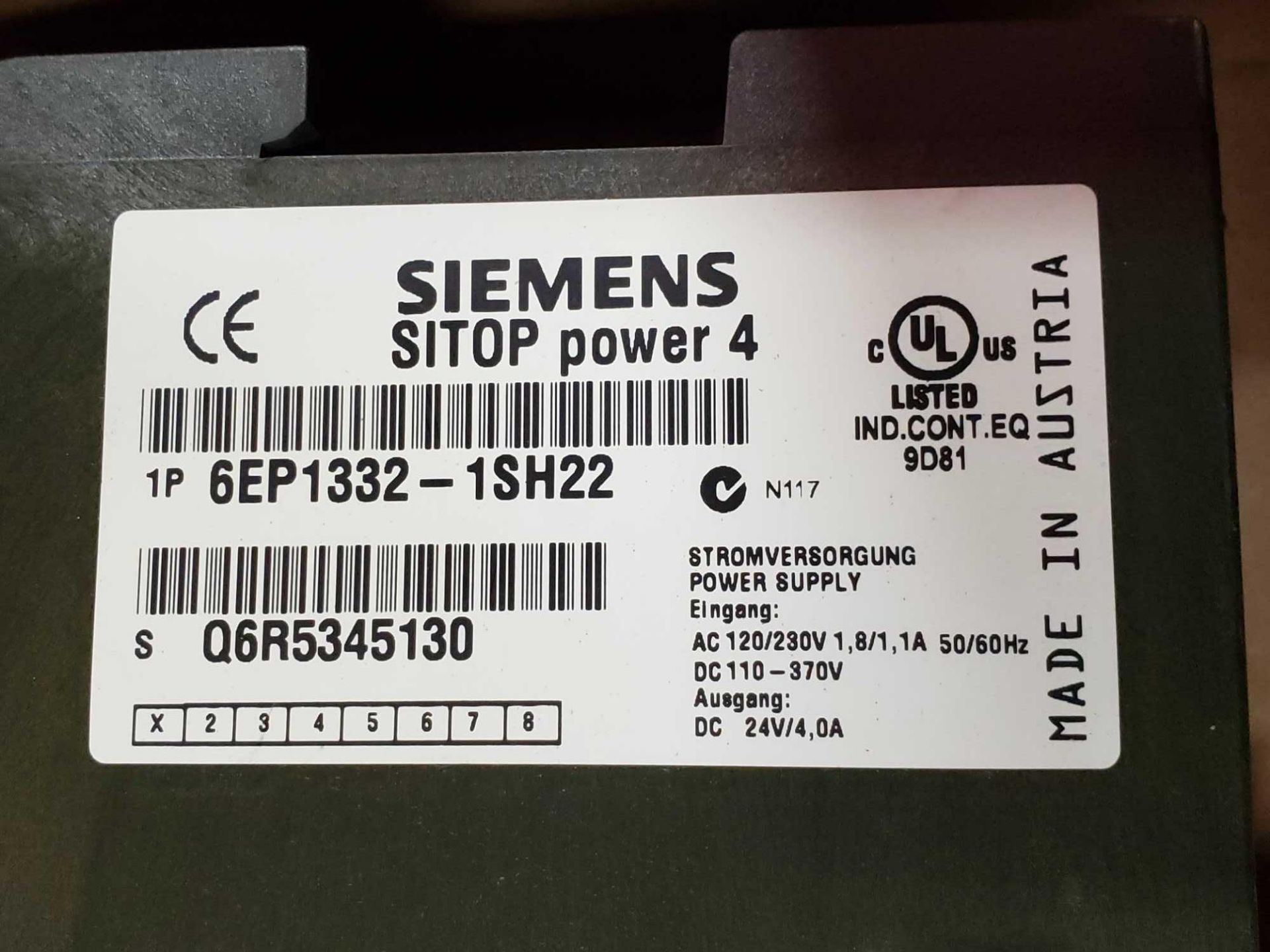Siemens SITOP power 4 power supply model 6EP1332-1SH22. - Image 2 of 2