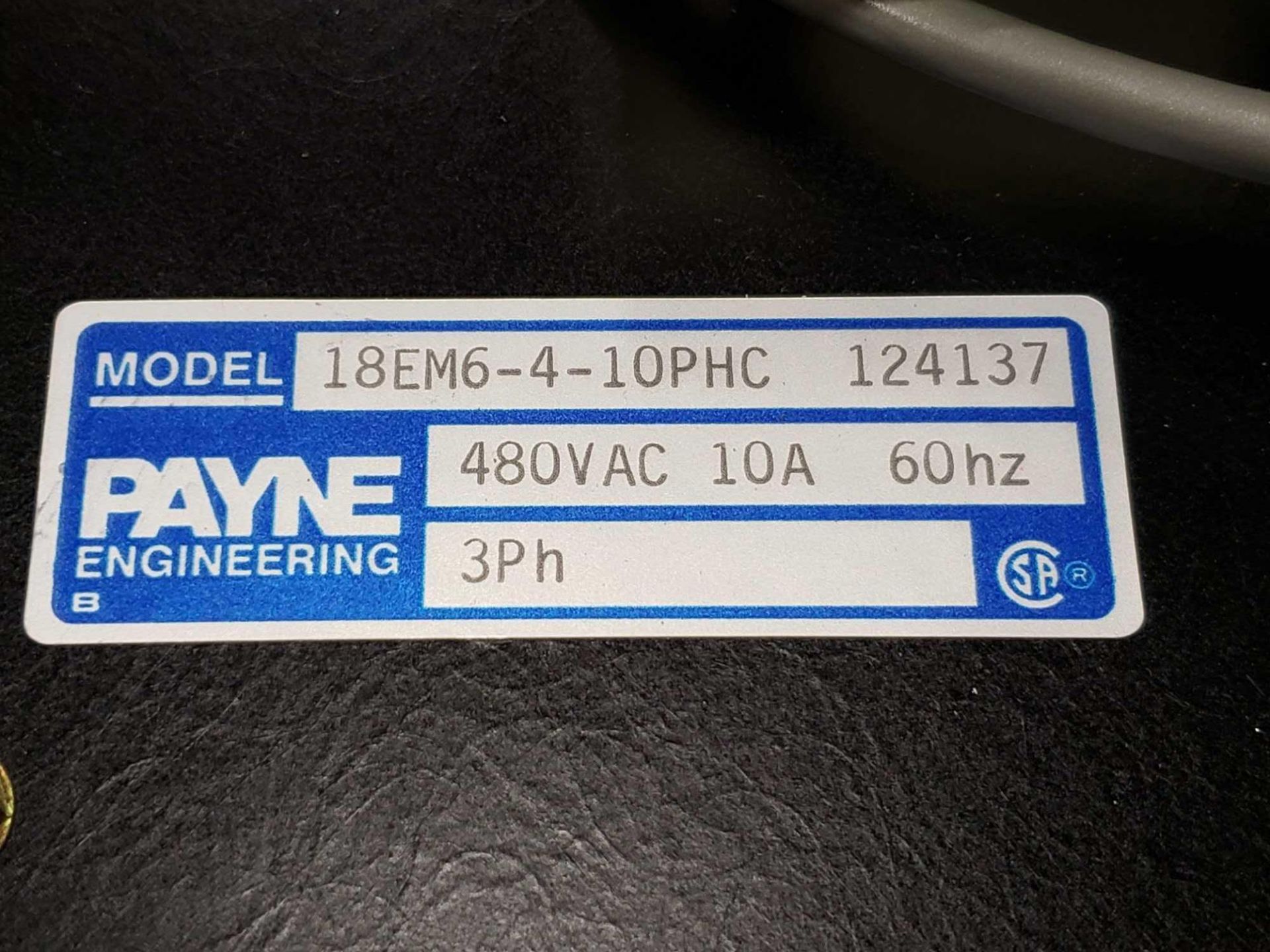 Payne Engineering power control model 18EM6-4-10PHC. 3 phase 480vac, 10amp, 60hz. New in plastic. - Image 2 of 2