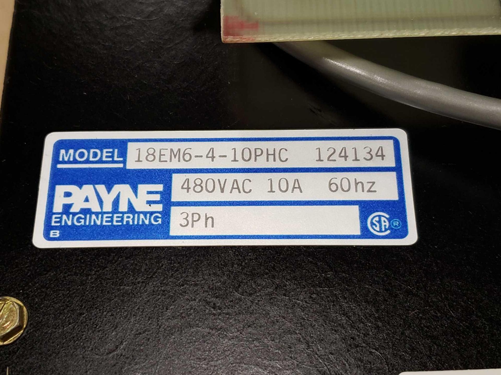 Payne Engineering power control model 18EM6-4-10PHC. 3 phase 480vac, 10amp, 60hz. New in plastic. - Image 2 of 2