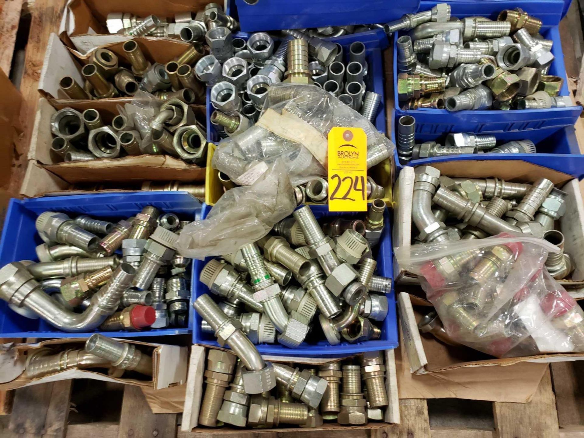 Pallet of assorted hydraulic fittings. New as pictured. - Image 2 of 3