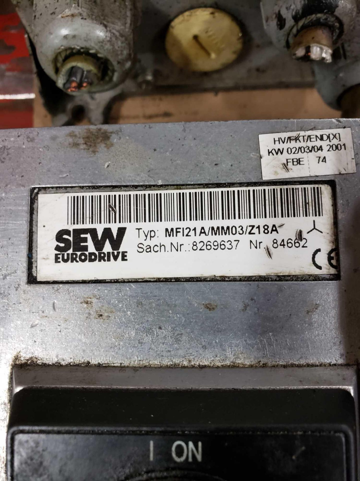 Sew Eurodrive type MFI21A/MM03/Z18A drive. - Image 2 of 2