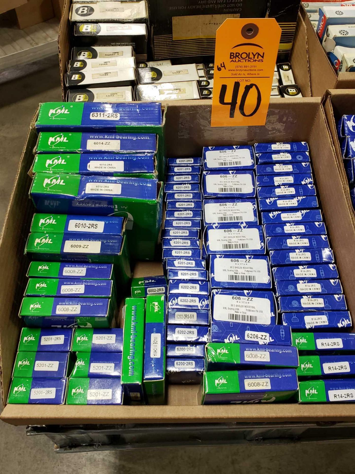 Qty 64 - Assorted KML bearings. New as pictured.