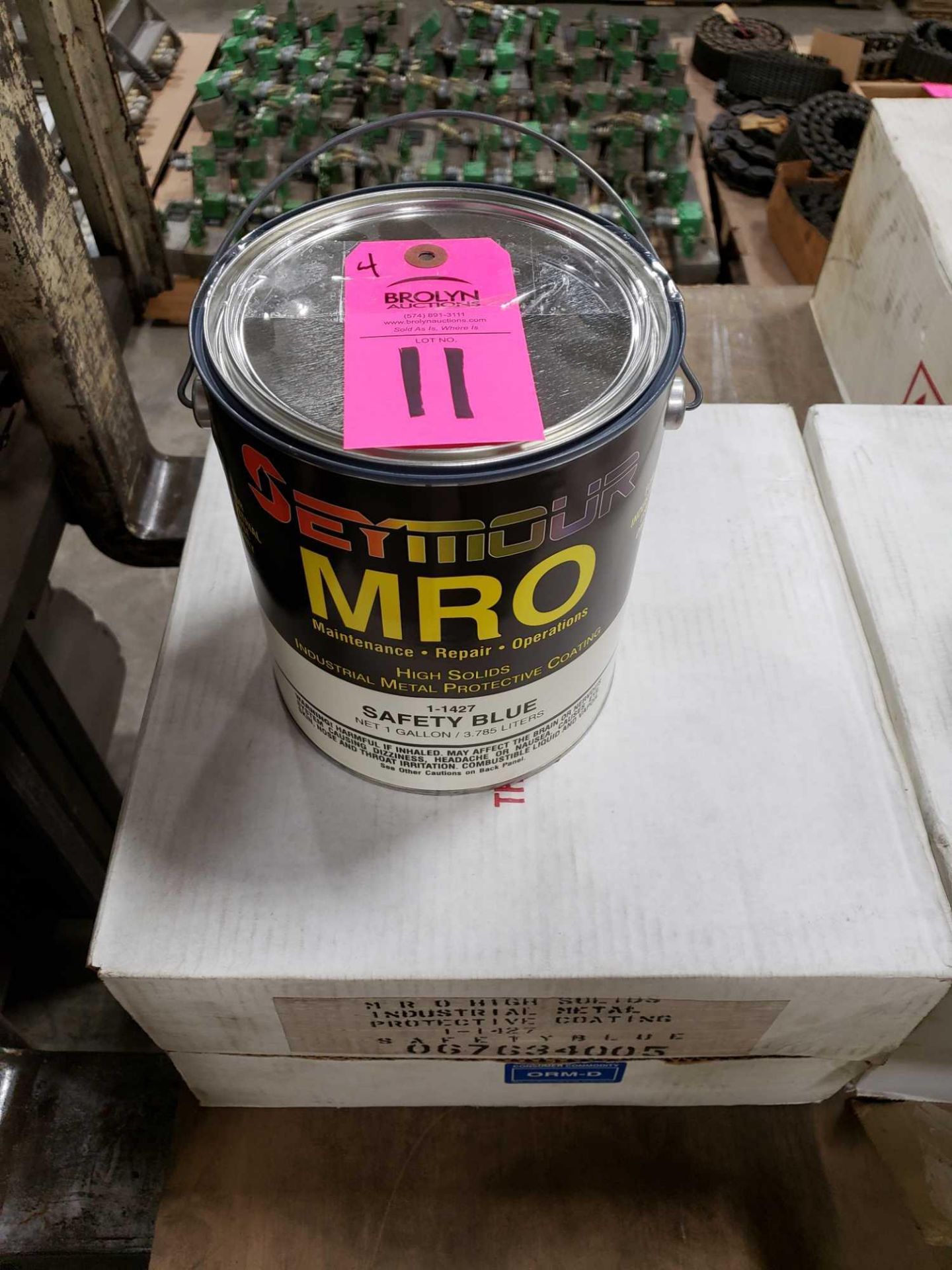 Qty 4 - Seymour MRO paint Gloss Safety Blue model 1-1427. New as pictured.