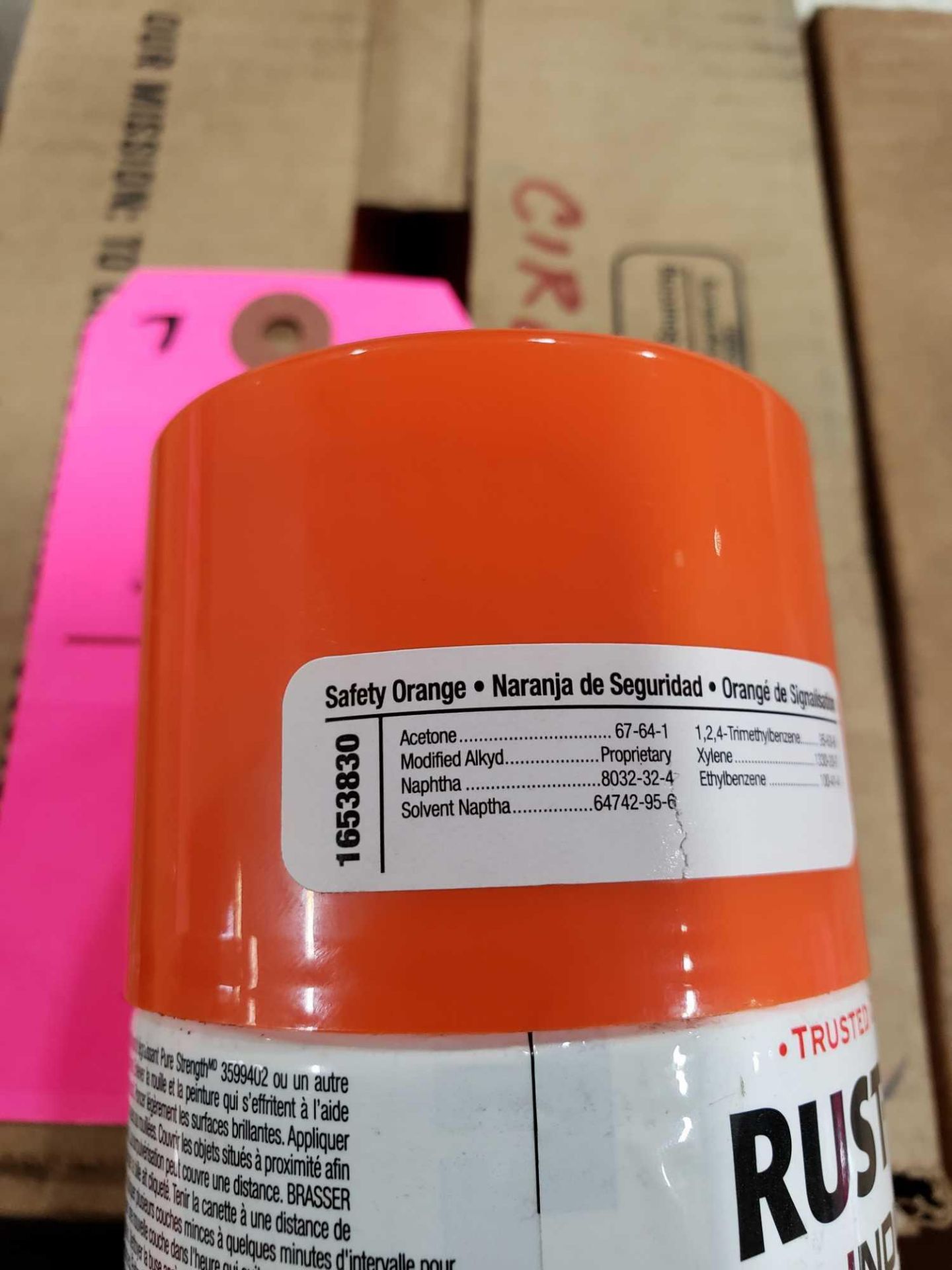 Qty 7 - Rustoleum Industrial Choice multi-purpose paint Orange. New as pictured. - Image 2 of 2