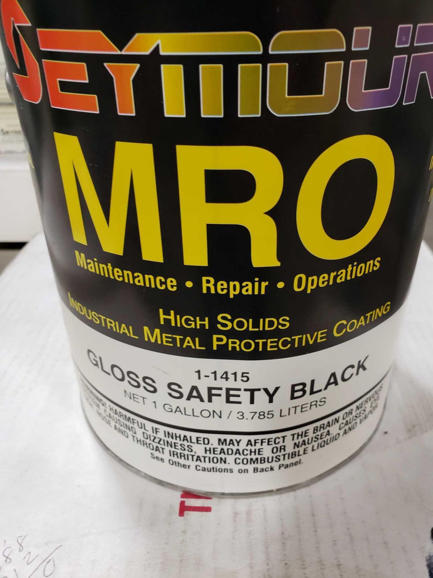 Qty 5 - Seymour MRO paint Gloss Safety Black model 1-1415. New as pictured. - Image 2 of 2