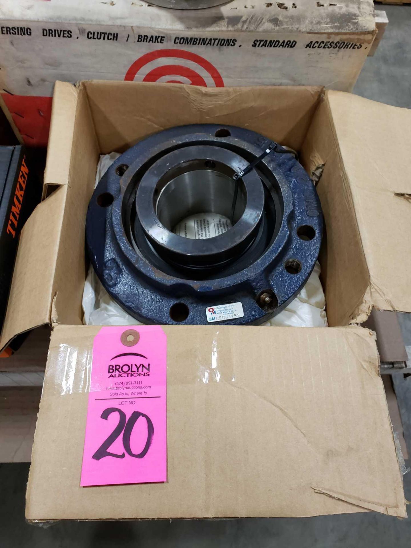 Blue Brute bearing model QMC20J315S. Shows shelf wear.