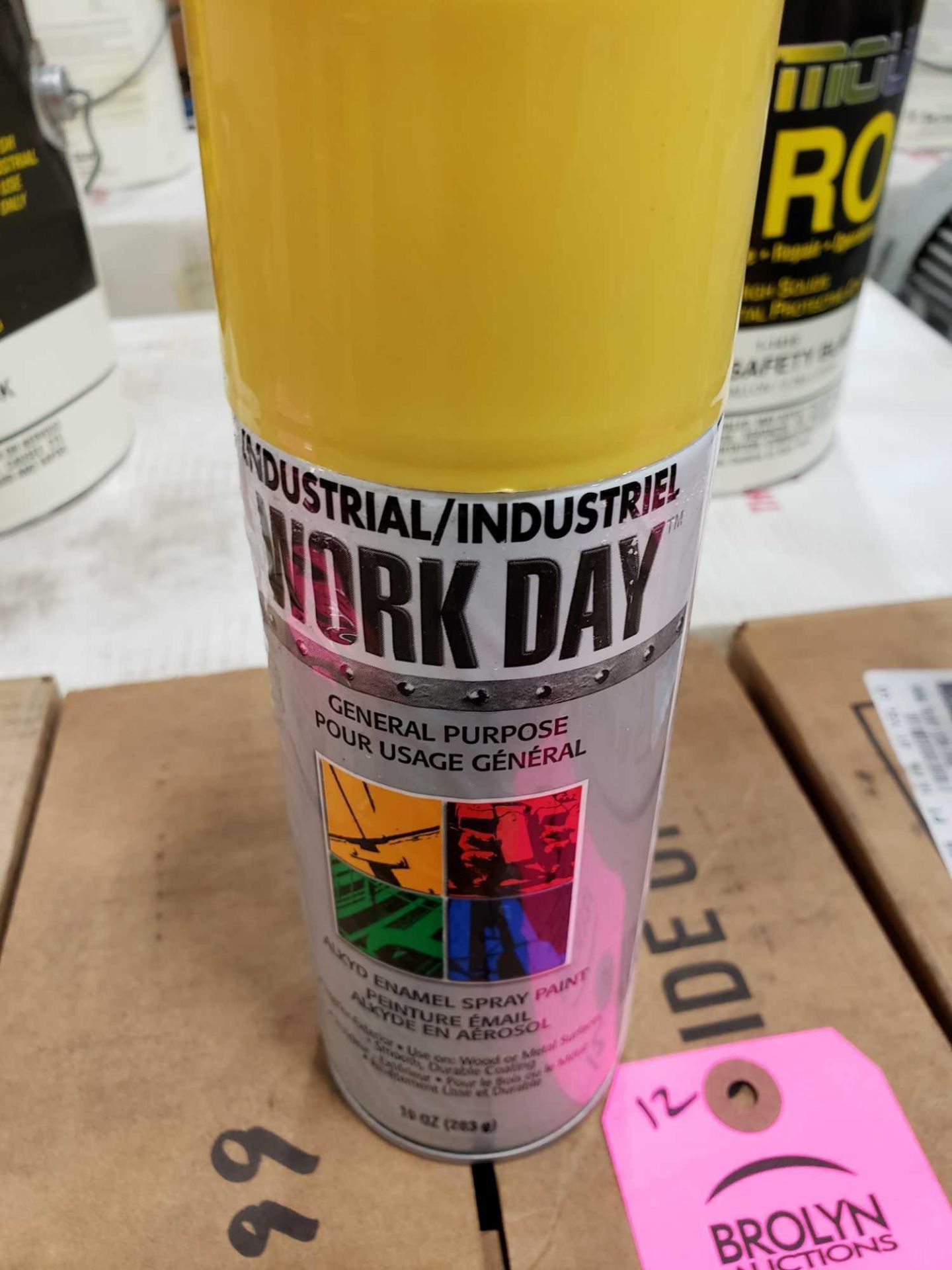 Qty 12 - Krylon Industrial Work Day yellow. New as pictured. - Image 2 of 3