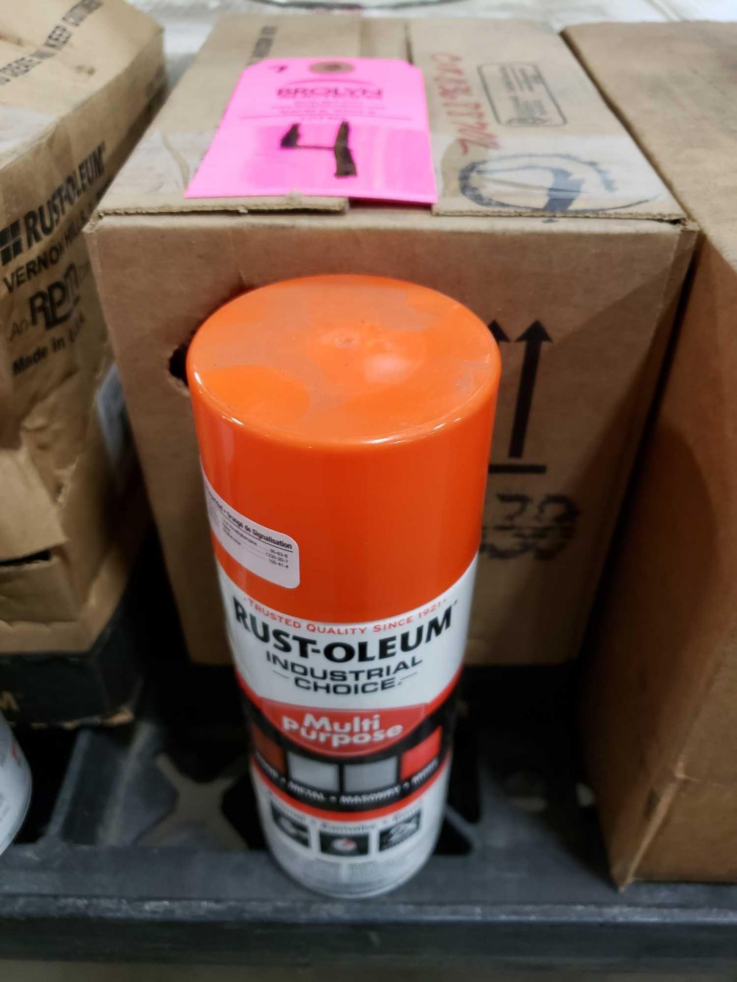 Qty 7 - Rustoleum Industrial Choice multi-purpose paint Orange. New as pictured.