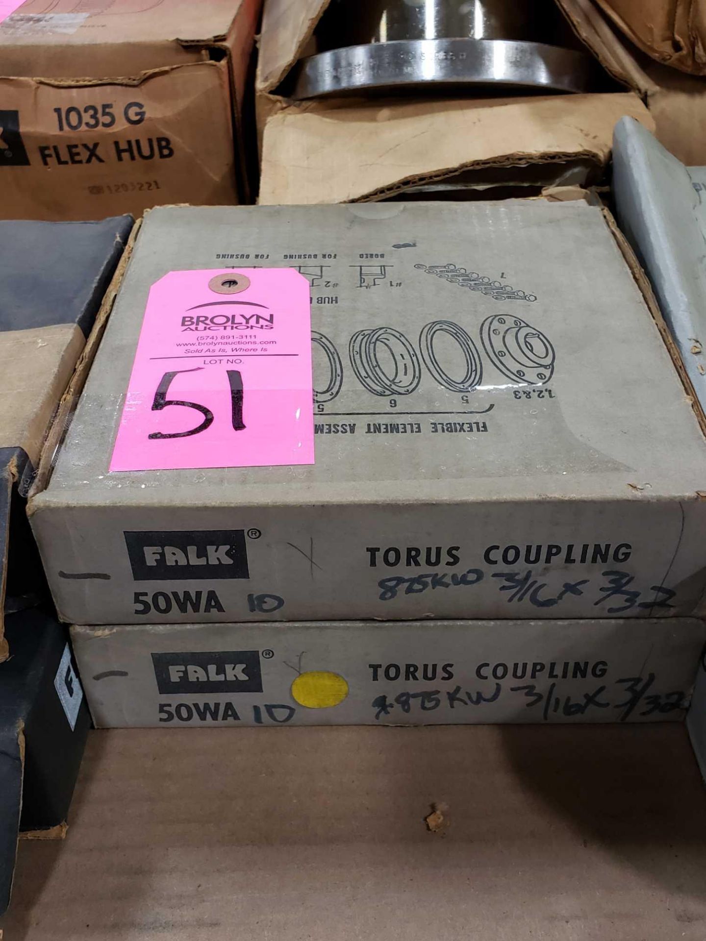 Qty 2 - Falk torus coupling model 50WA10. New in box.