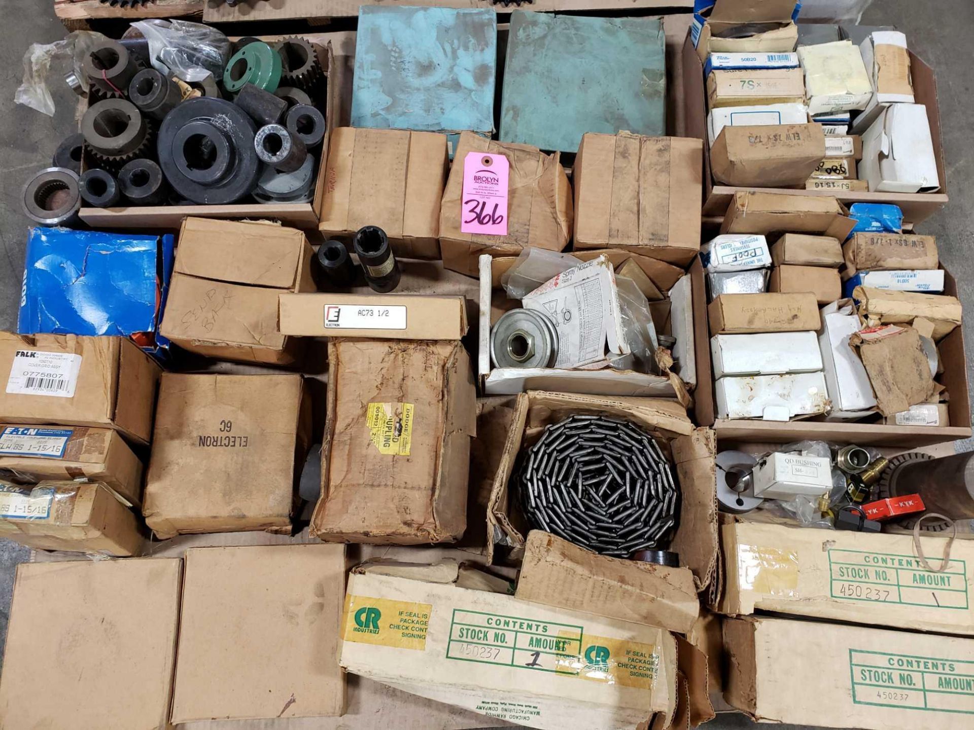 Pallet of assorted parts and equipment.
