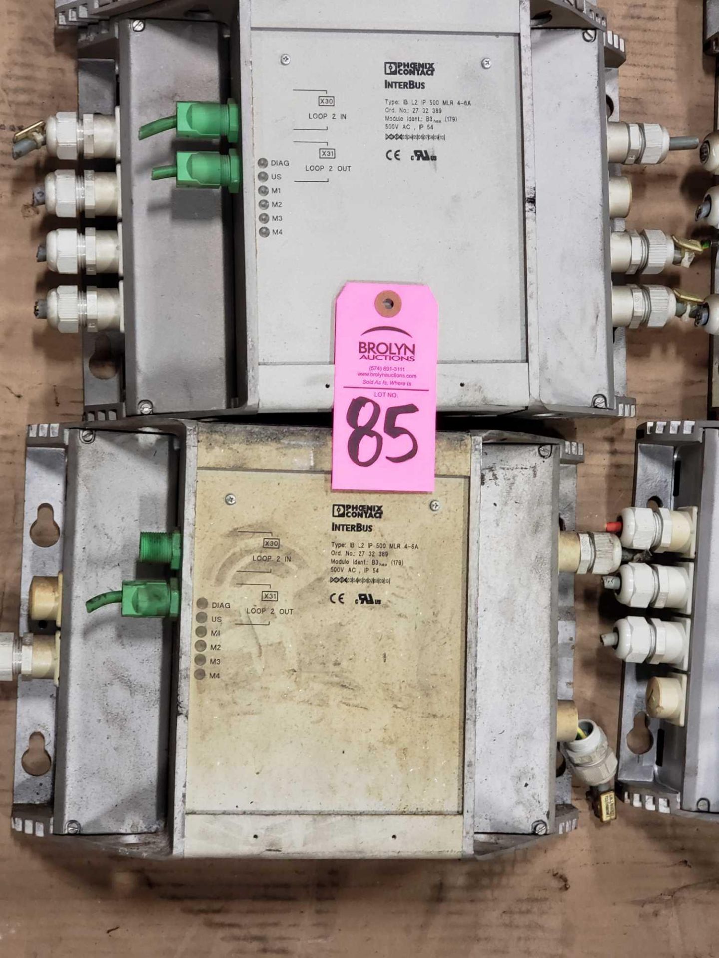 Qty 2 - Phoenix Contact Interbus IB-L2-IP-500-MLR-4-6A remote field controller.