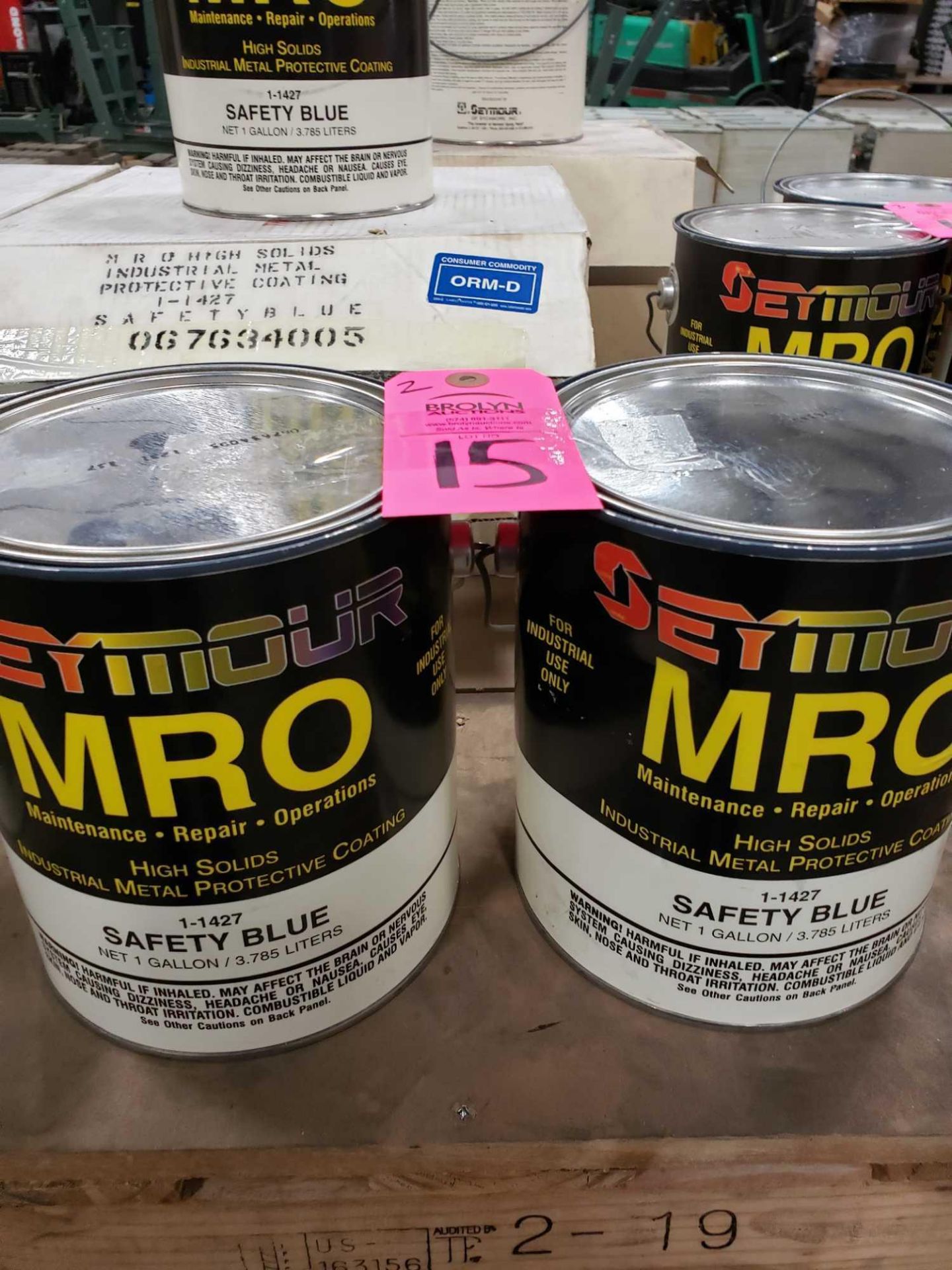 Qty 2 - Seymour MRO paint Gloss Safety Blue model 1-1427. New as pictured.