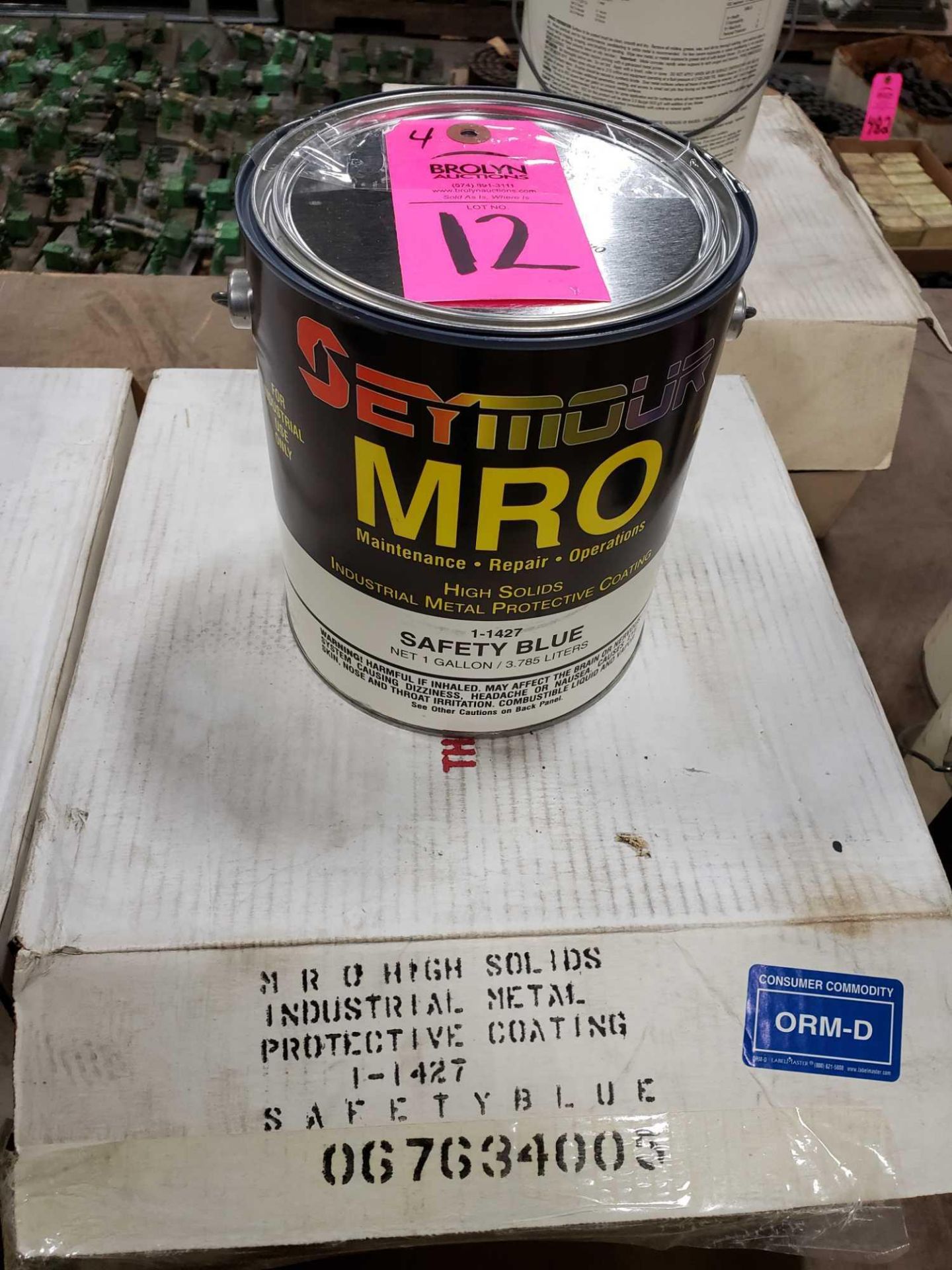 Qty 4 - Seymour MRO paint Gloss Safety Blue model 1-1427. New as pictured.