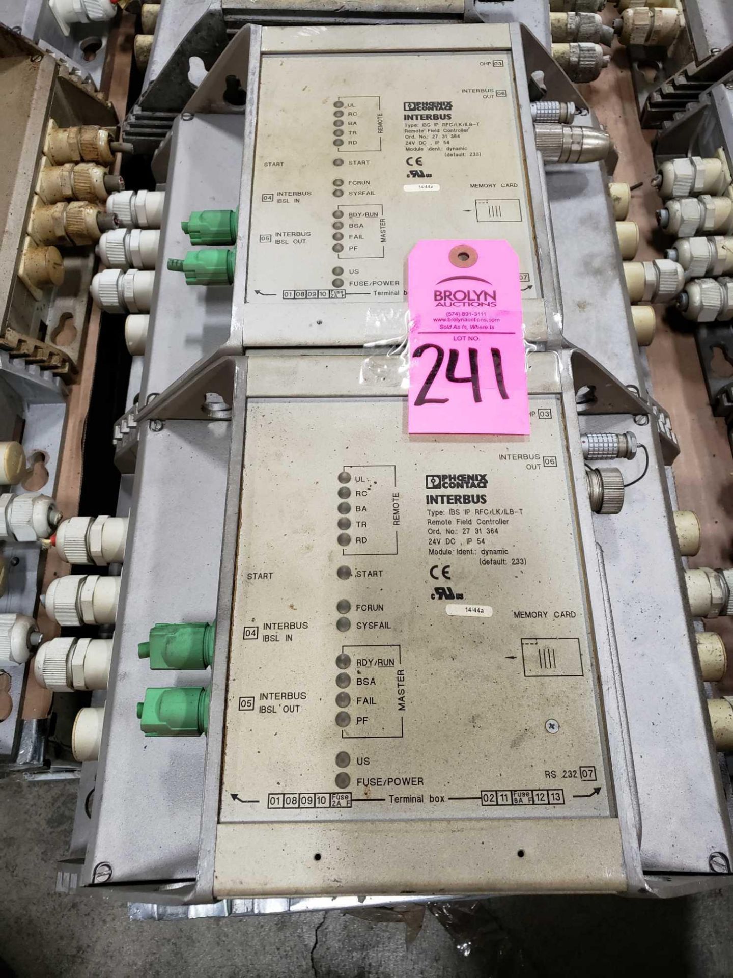 Qty 2 - Phoenix Contact Interbus IBS-IP-RFC/LK/ILB-T remote field controller.