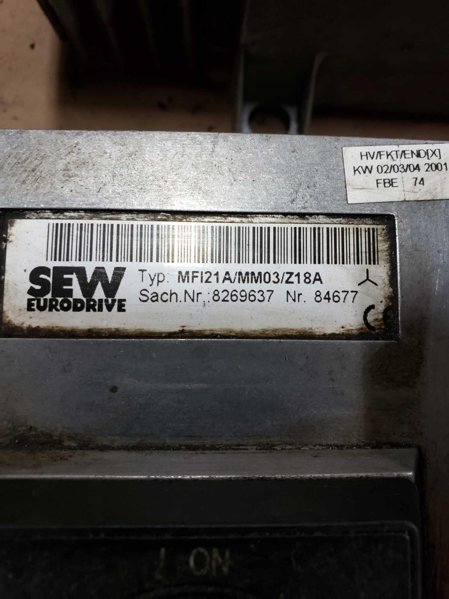 Sew Eurodrive type MFI21A/MM03/Z18A drive. - Image 2 of 2