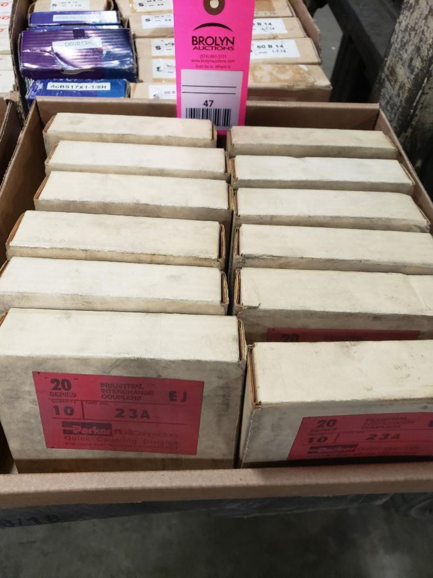 Qty 120 (12 boxes of 10) - Parker couplings model 23A. New in box.