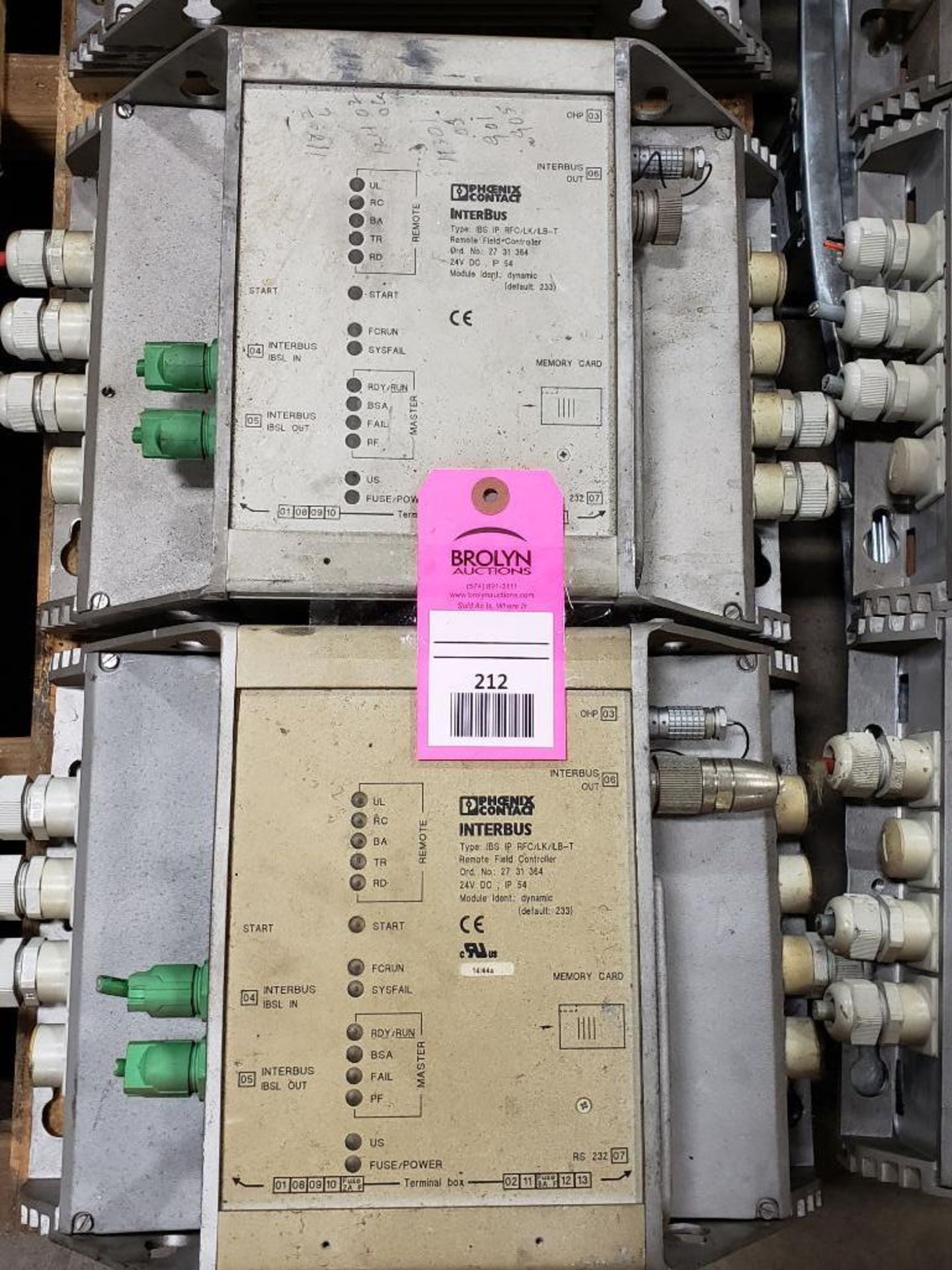 Qty 2 - Phoenix Contact Interbus Model IBS-IP-RFC/LK/ILB-T controller.