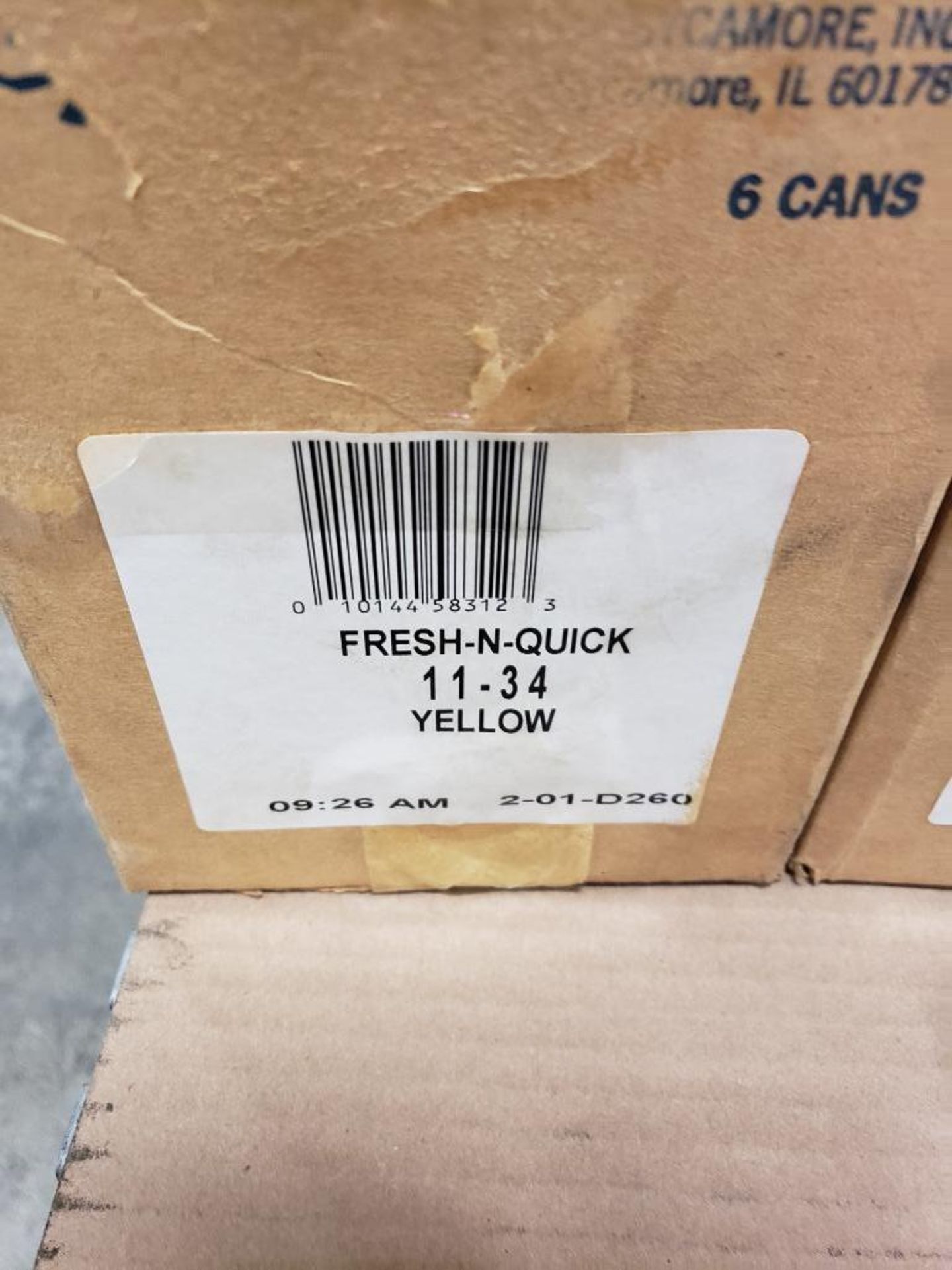 Qty 6 - Fresh and Quick Seymour yellow spray paint. New in case. - Image 2 of 2