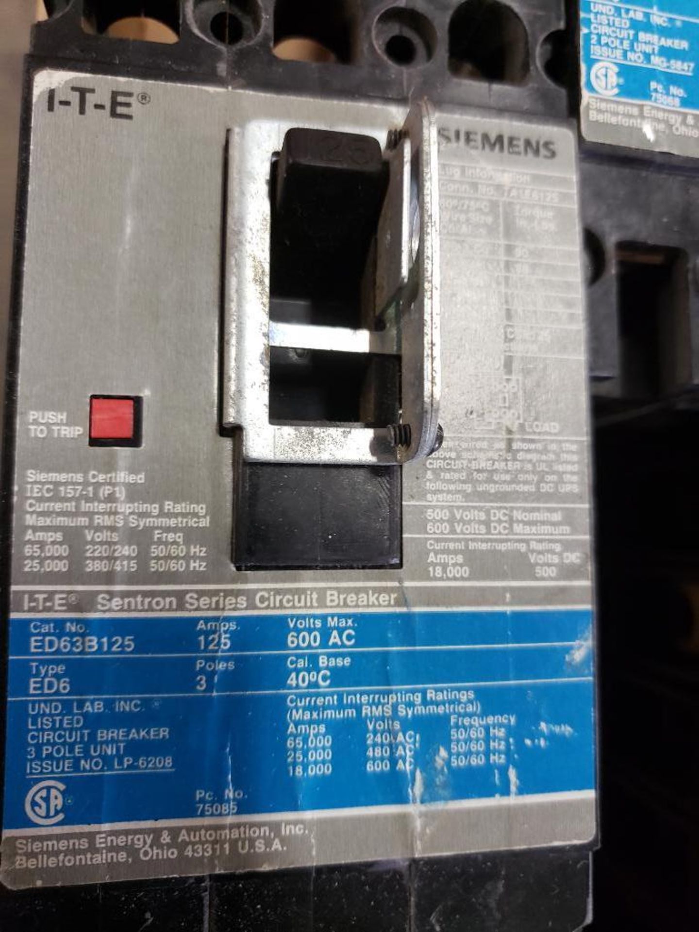 Qty 5 - Assorted ITE Siemens breakers. - Image 4 of 4