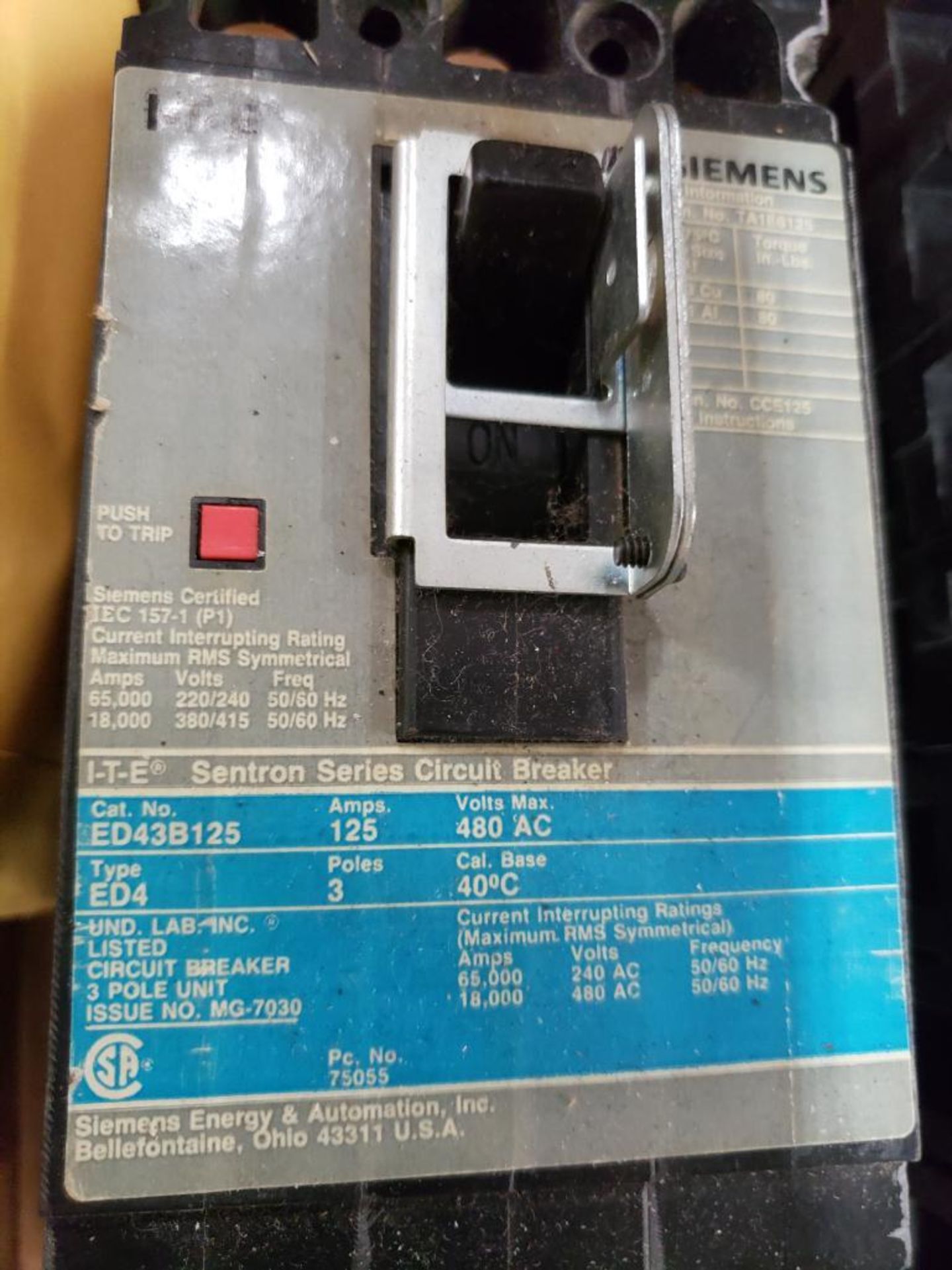 Qty 5 - ITE Siemens molded case breakers. - Image 2 of 2