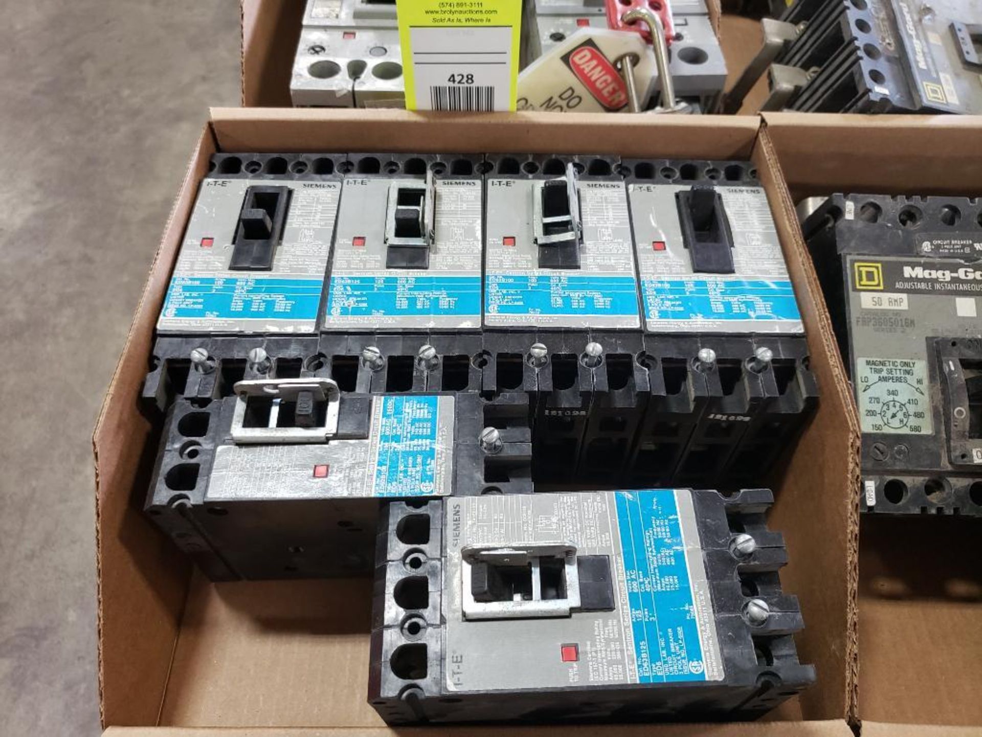 Qty 5 - Assorted ITE Siemens breakers.