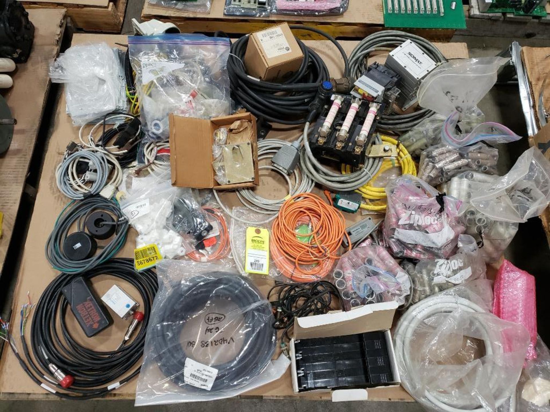 Pallet of assorted electrical and repair parts as pictured.