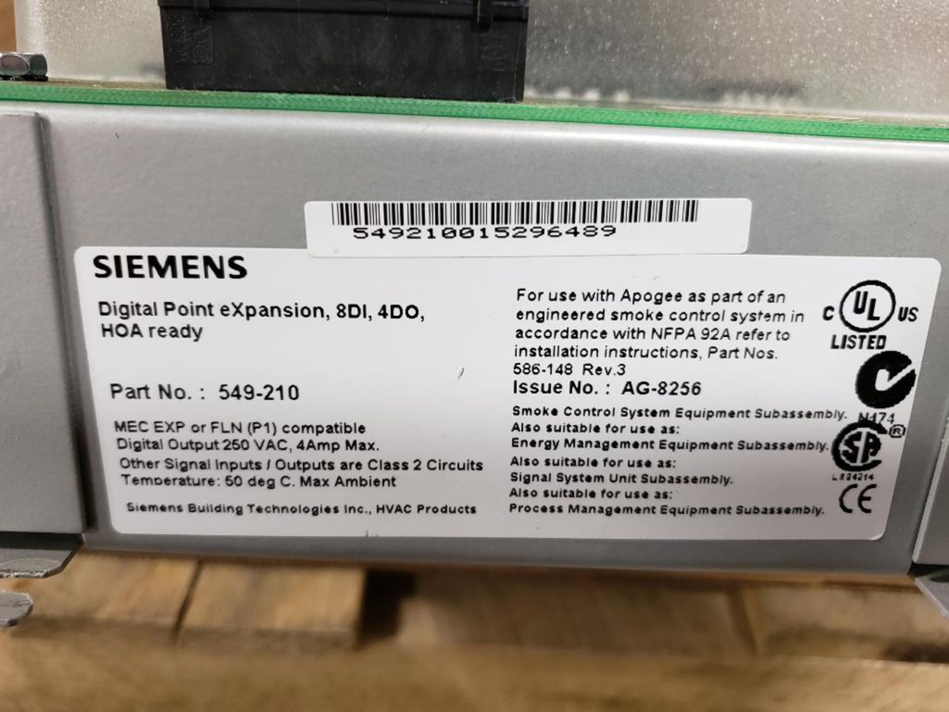 Qty 2 - Siemens Apogee digital point expansion part number 549-210. - Image 3 of 3