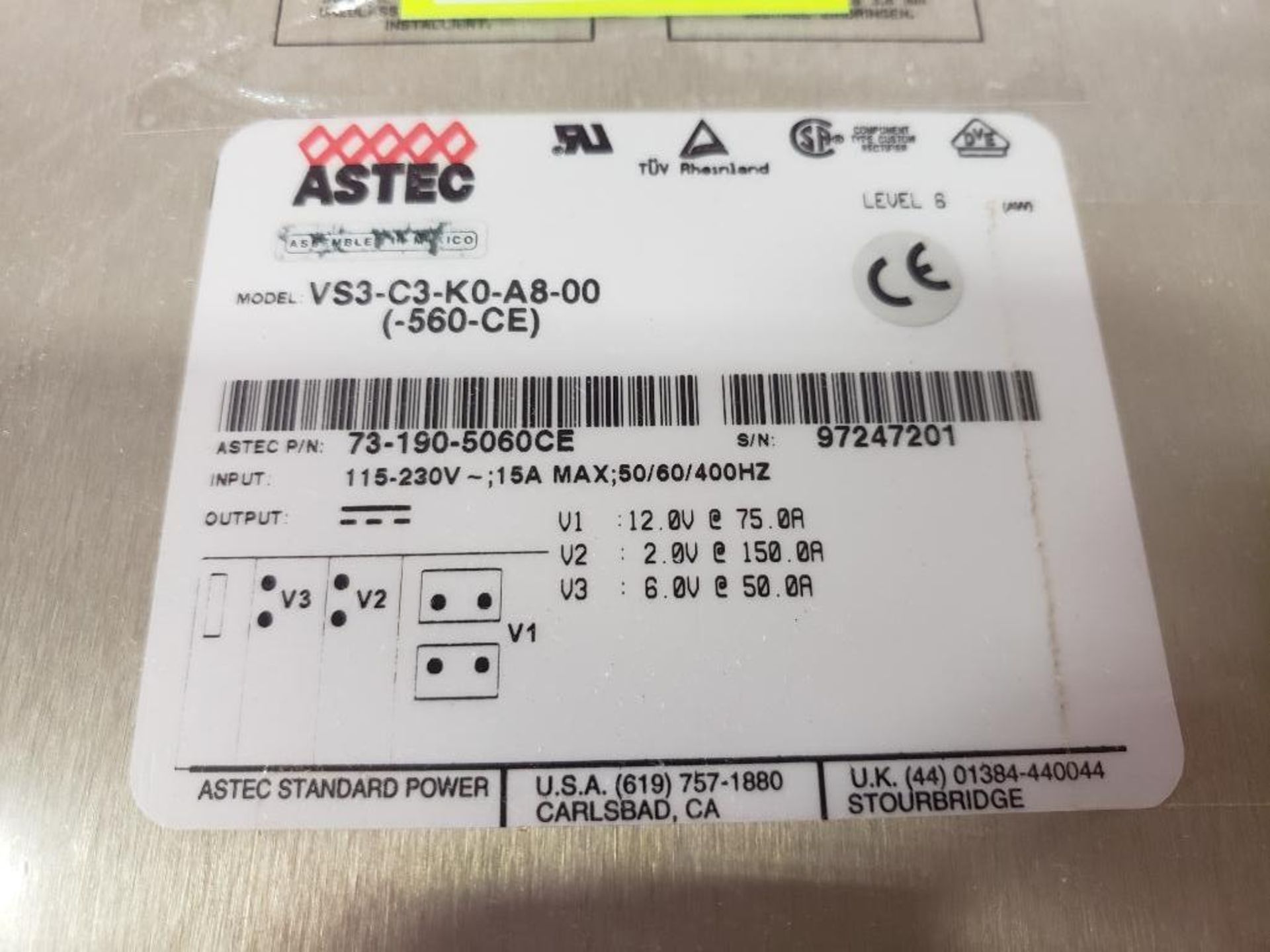 Astec VS3-C3-K0-A8-00 power supply. New in box. - Image 3 of 3