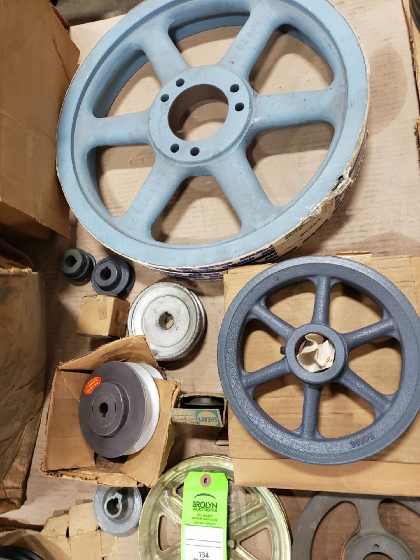 Pallet of assorted bushings, sprockets, pulleys, etc. Most are new old stock. - Image 3 of 4