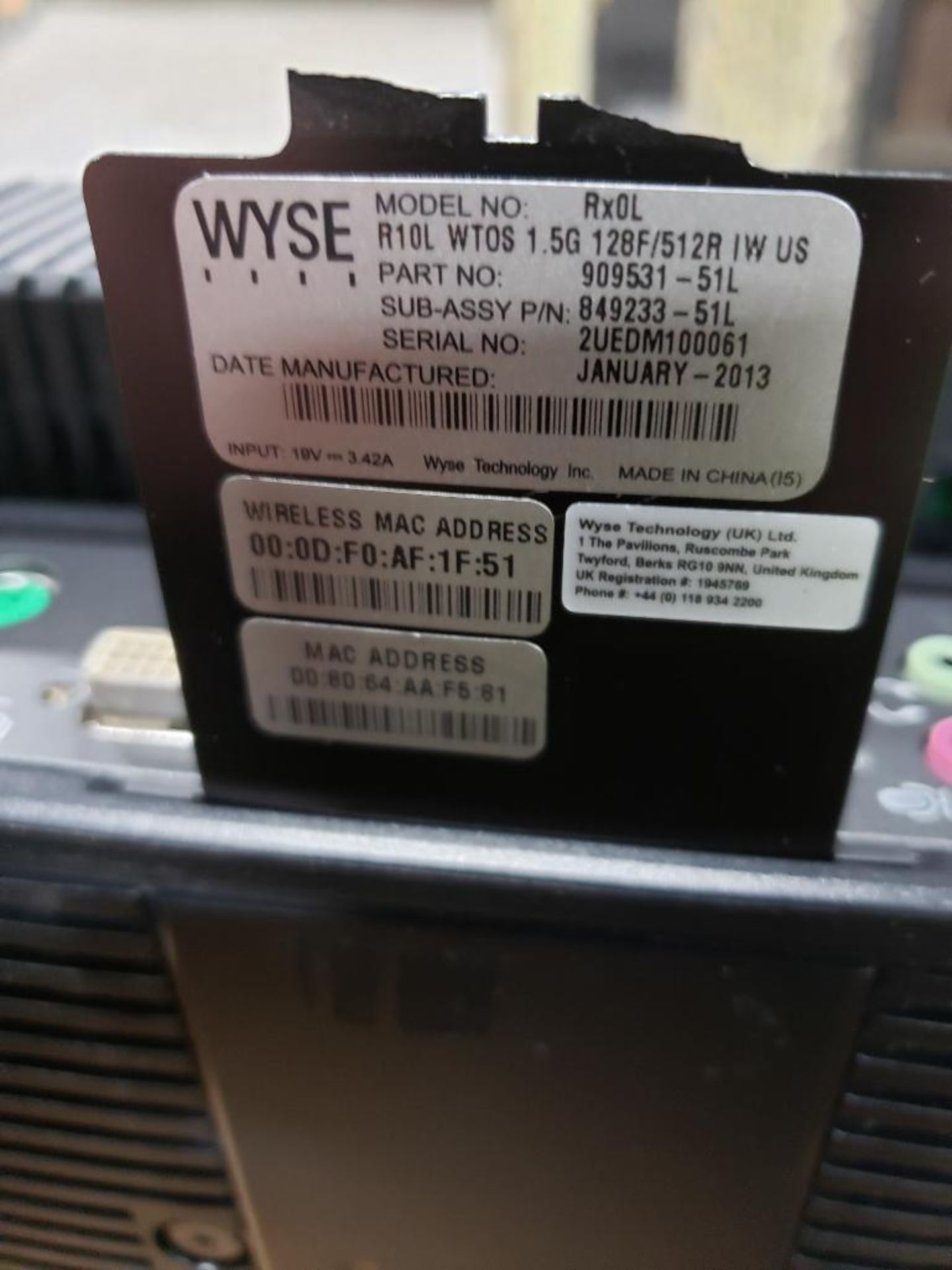 Qty 2 - Wyse model Rx0L cpu units. - Image 2 of 2