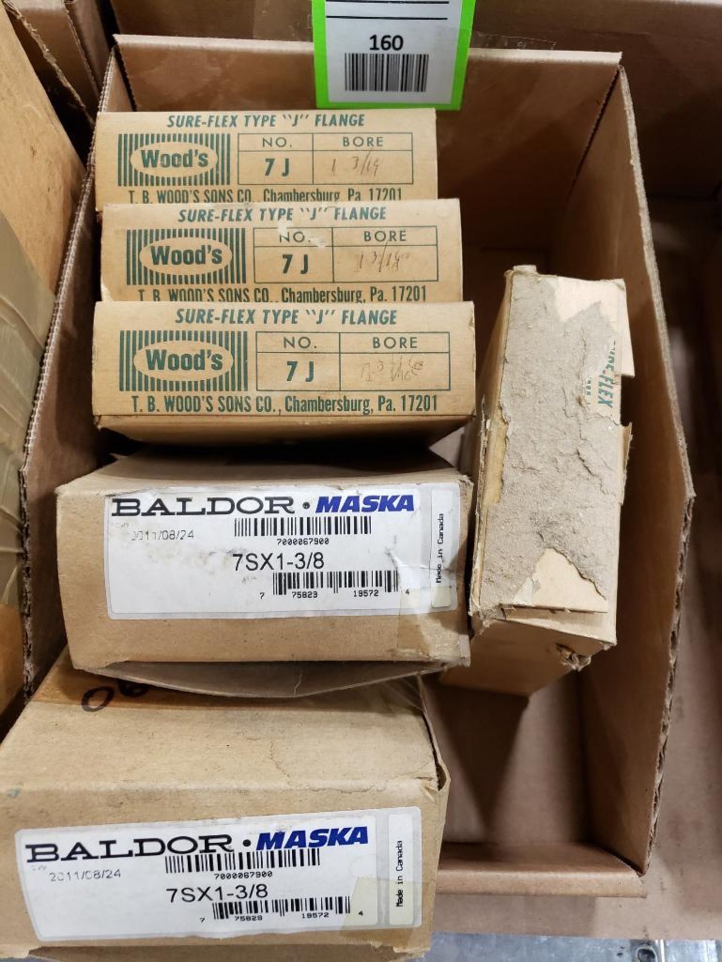 Assorted Woods and Baldor pulleys. New in box.