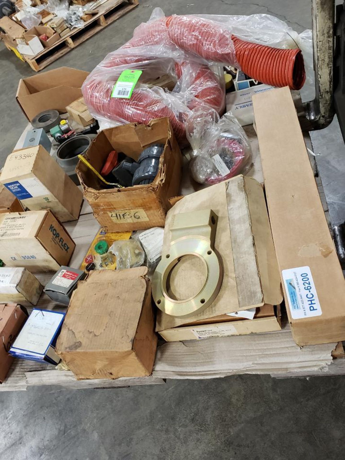 Pallet of assorted electrical and/or repair parts as pictured.