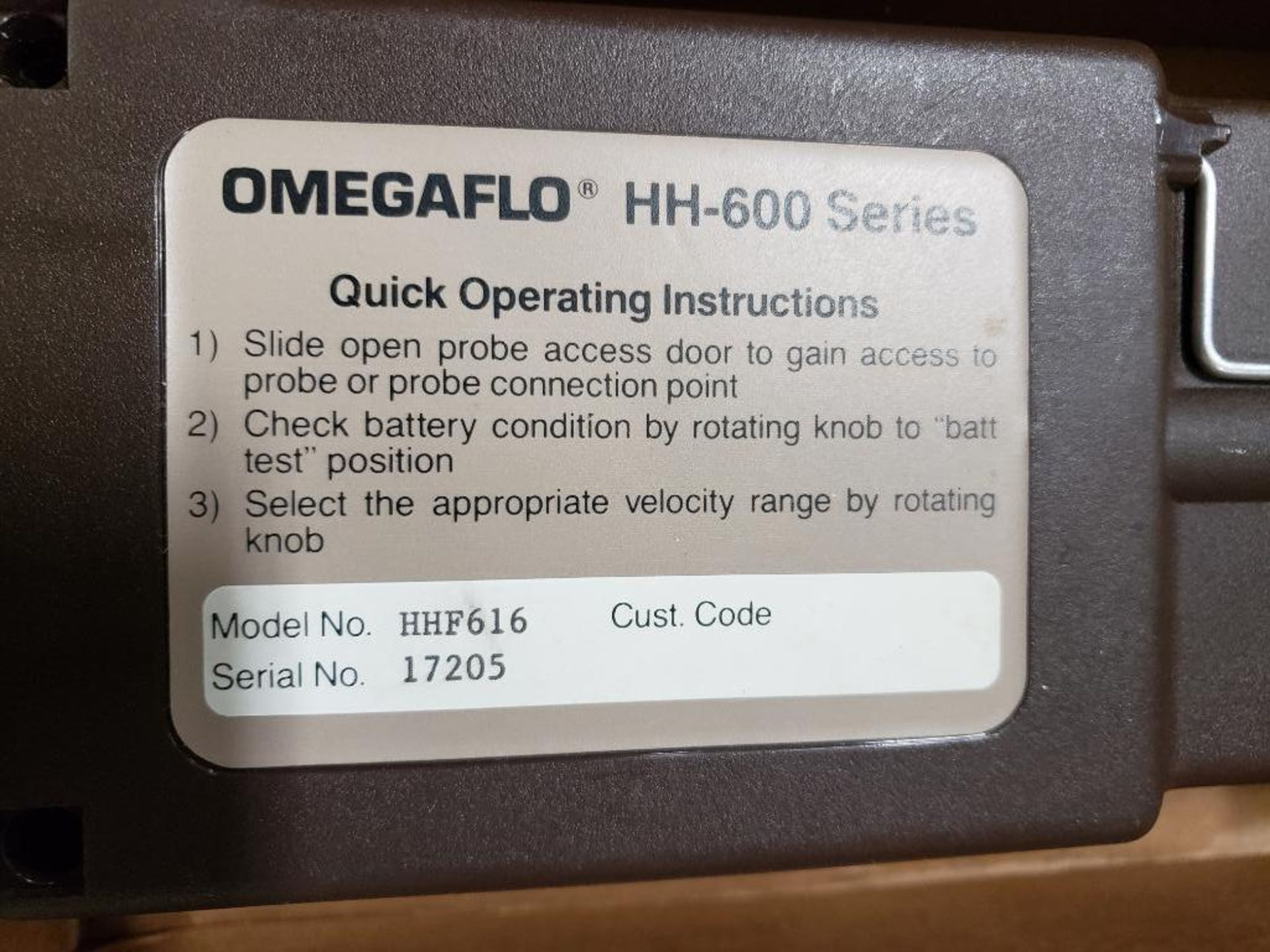Omegaflo anemometer. Model HH-600 series. - Image 4 of 4